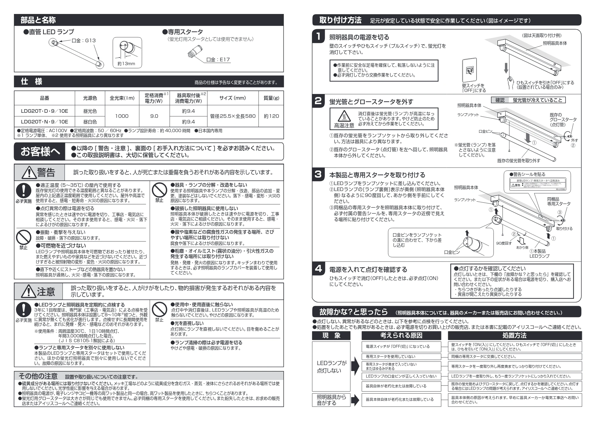 アイリスオーヤマ LDG20T 取扱説明書 — 原本ページ — 2ページ