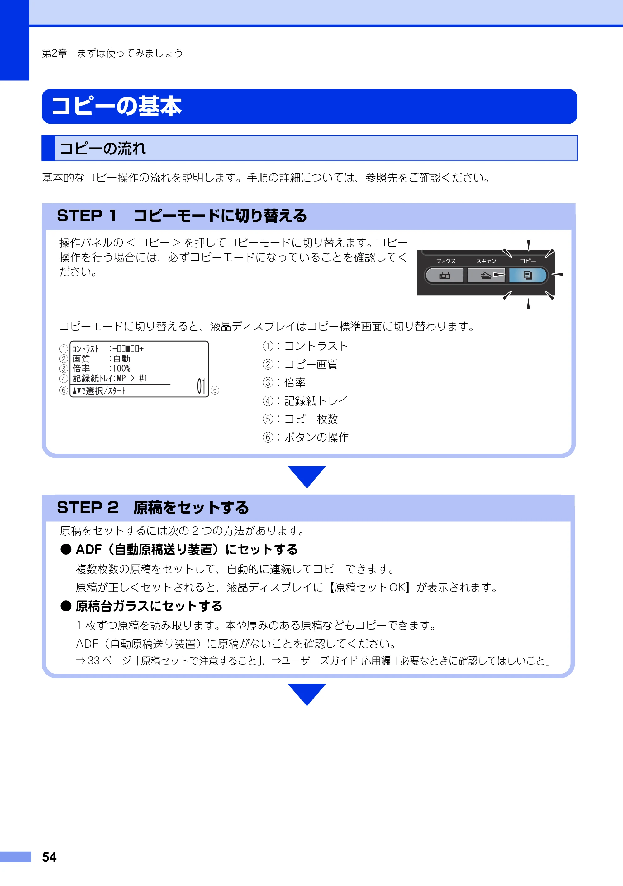 ブラザー MFC-8520DN ユーザーズガイド ～基本編～ — コピーの基本 — 原本ページ — 54ページ