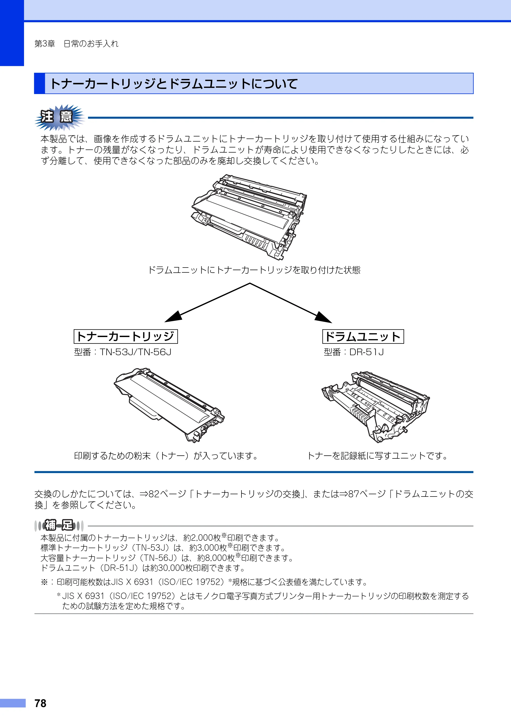 ブラザー MFC-8520DN ユーザーズガイド ～基本編～ — トナーカートリッジとドラムユニットについて — 原本ページ — 78ページ