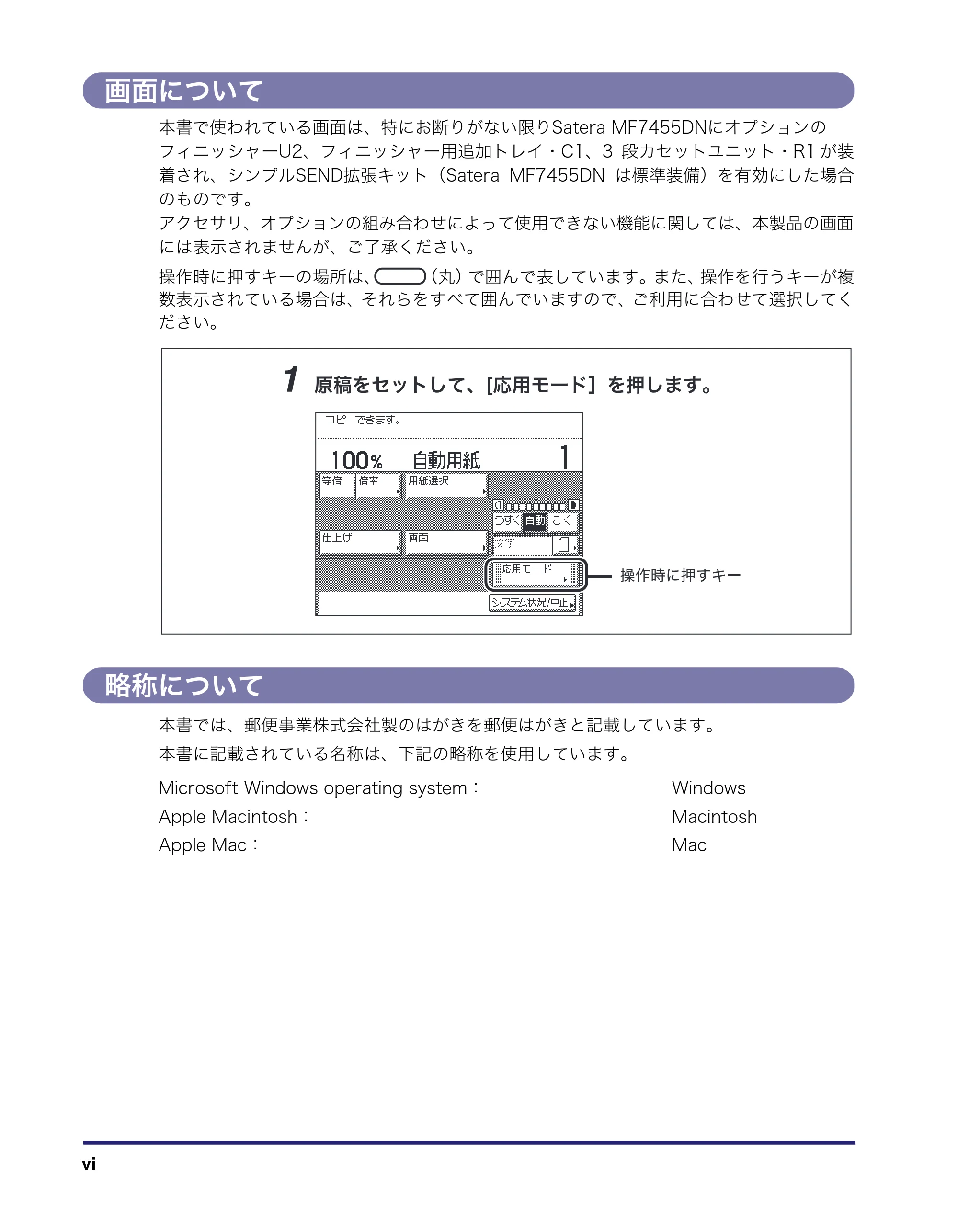 キヤノン MF7455DN/MF7430D コピーガイド 2016年1月28日掲載（PDF：5.33MB） — 画面について — 原本ページ — 8ページ