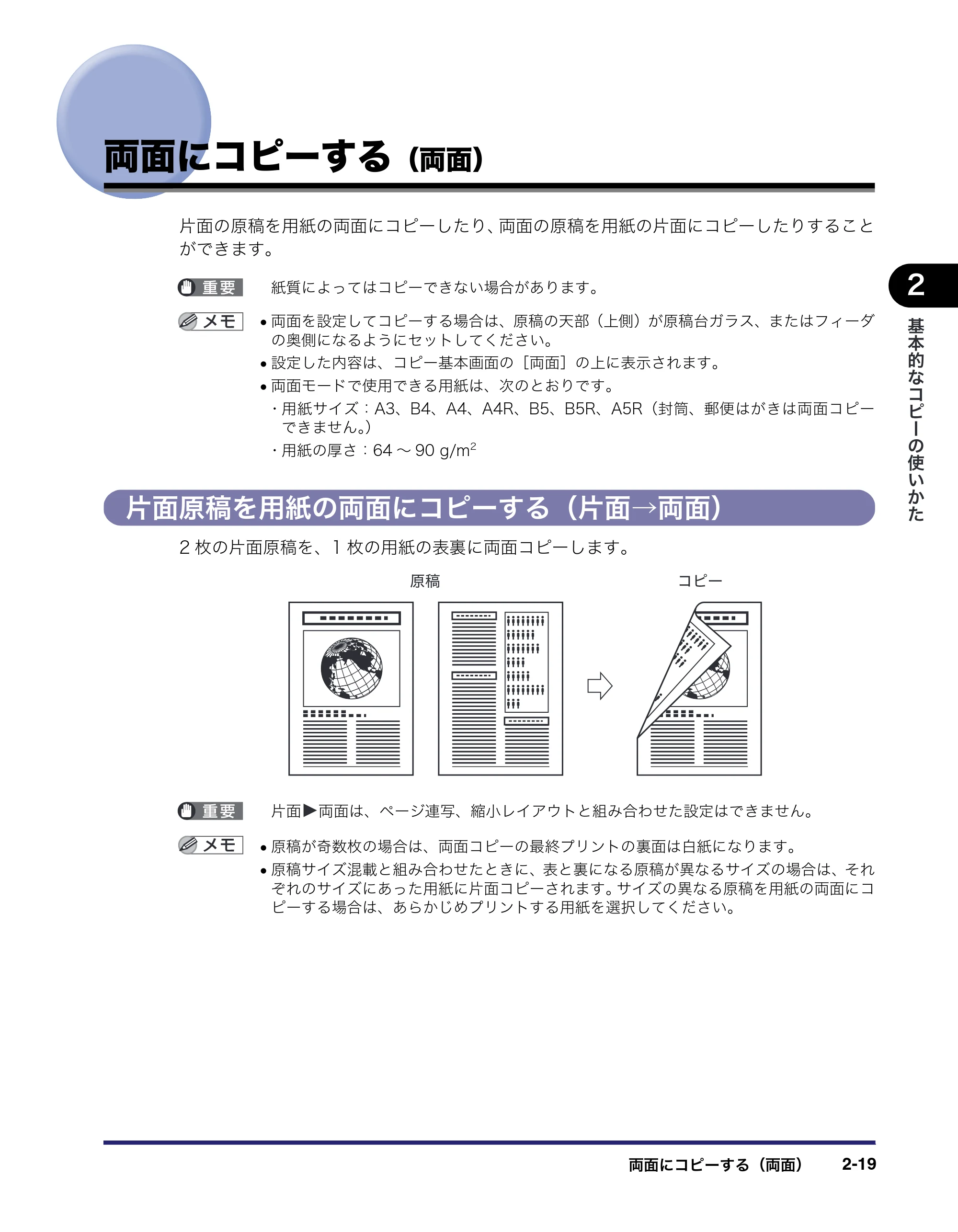 キヤノン MF7455DN/MF7430D コピーガイド 2016年1月28日掲載（PDF：5.33MB） — 両面にコピーする（両面） — 原本ページ — 57ページ