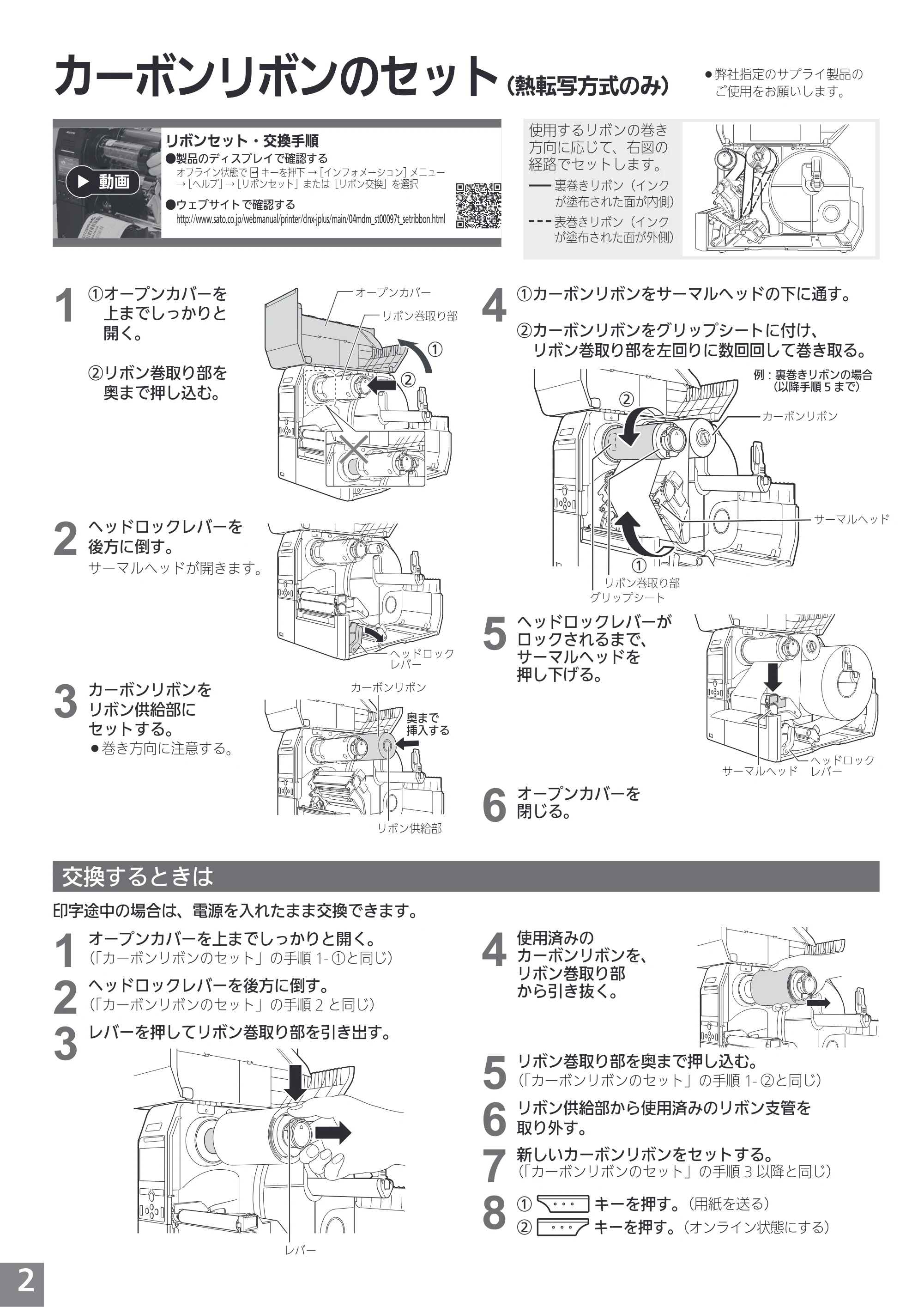 サトー CL4NX-J Plus / CL6NX-J Plus かんたんガイド（初版） — 原本ページ — 2ページ