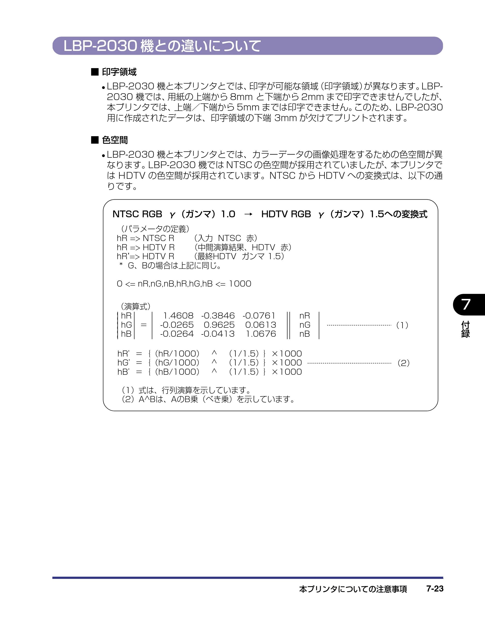 キヤノン LBP-2810 LIPS機能ガイド (PDF形式/2.02Mバイト) — LBP-2030機との違いについて — 原本ページ — 158ページ