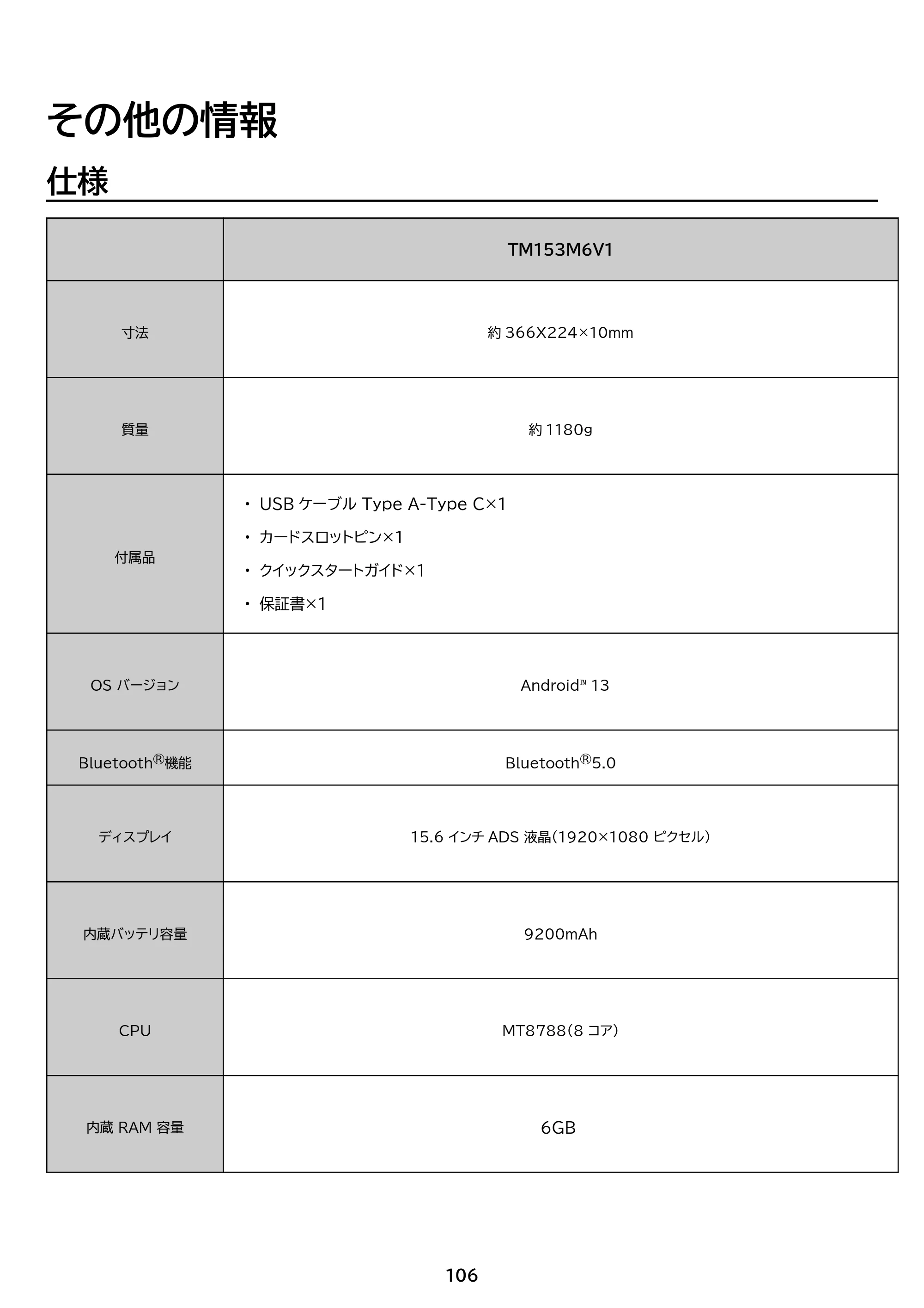 アイリスオーヤマ TM153M6V1-B 取扱説明書 — 原本ページ — 106ページ