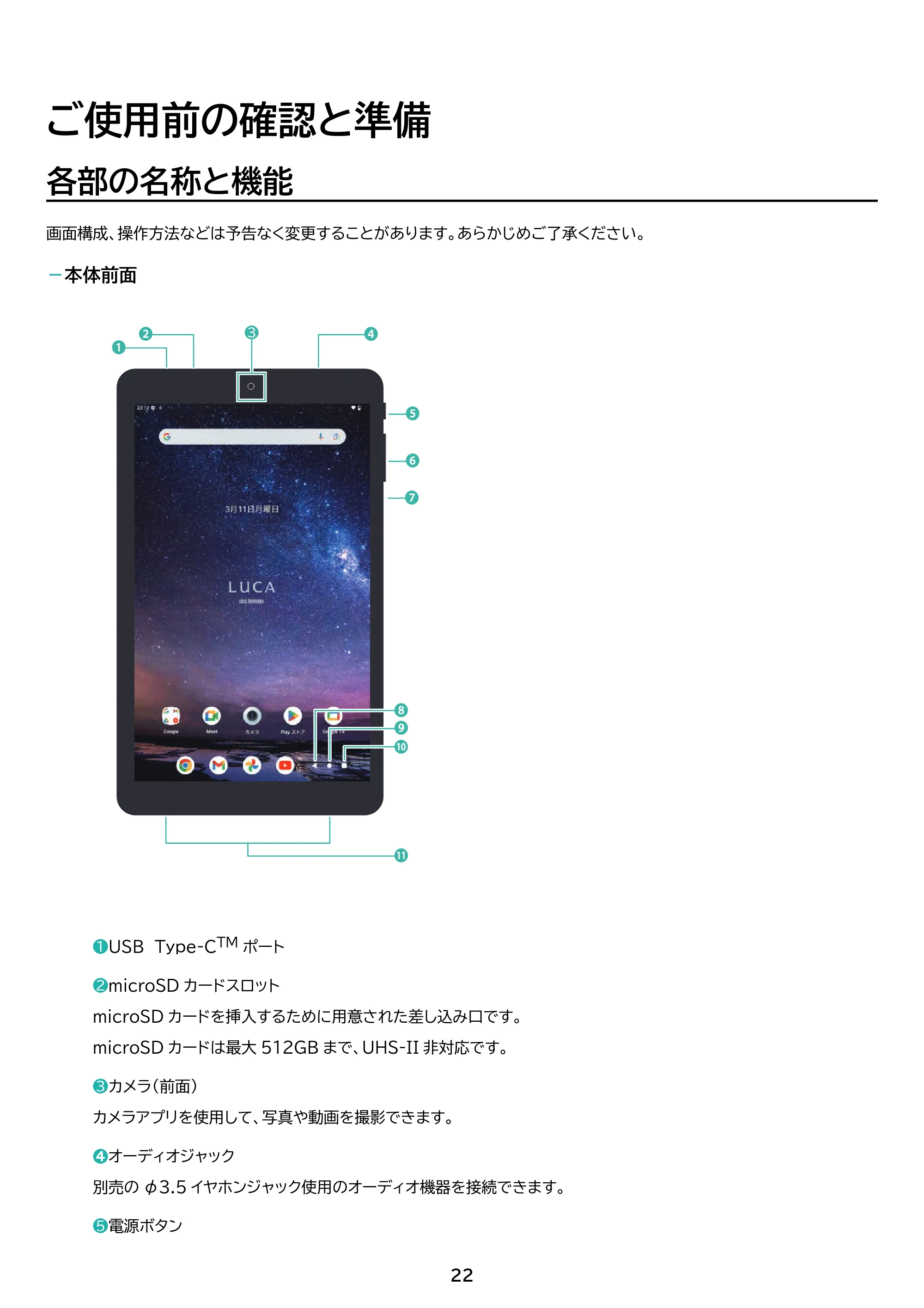 アイリスオーヤマ TE084M4V1-B 取扱説明書 — 原本ページ — 22ページ