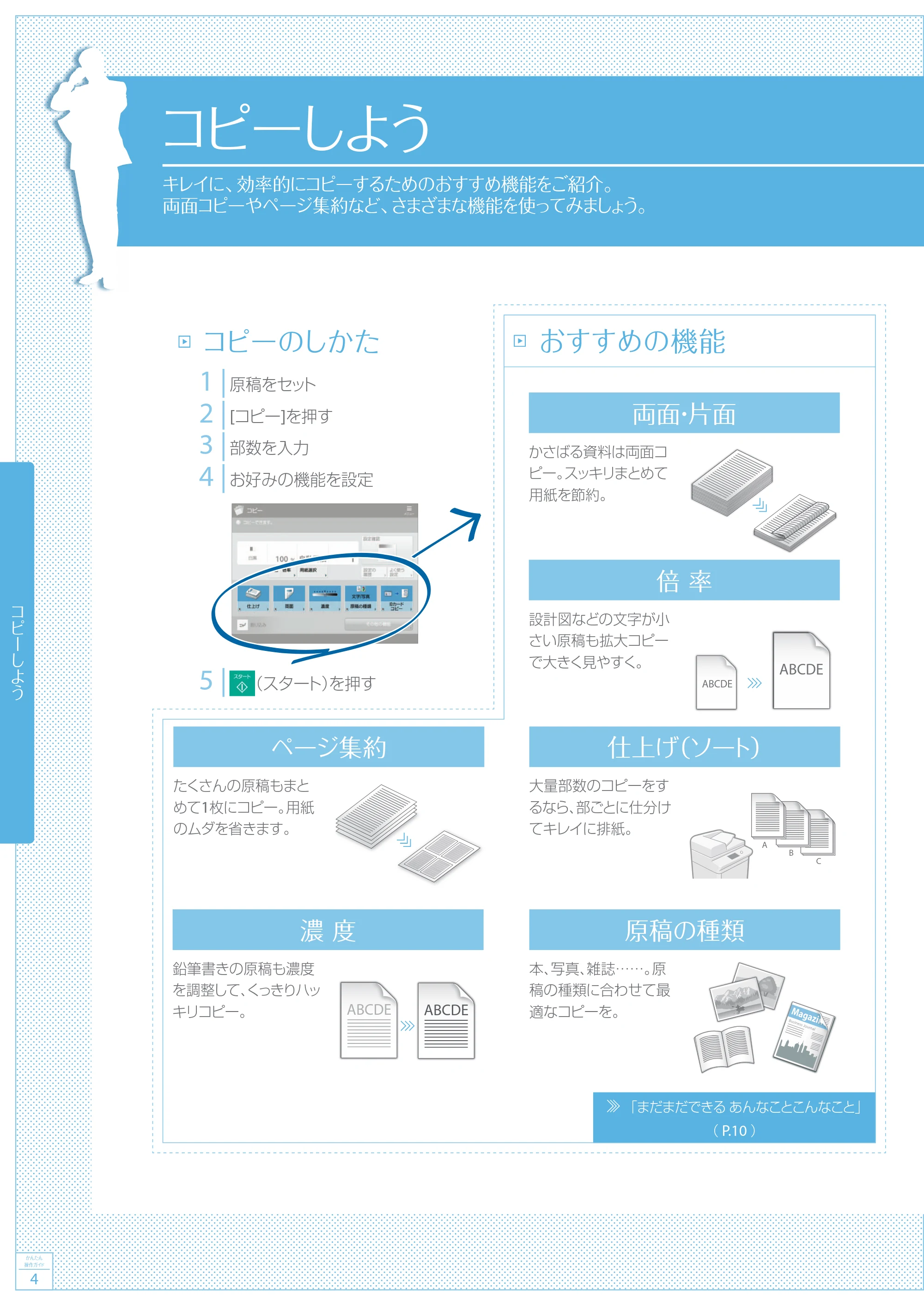 キヤノン A4機用) かんたん操作ガイド 2020年5月14日更新（PDF：6.38MB） — コピーしよう — 原本ページ — 4ページ