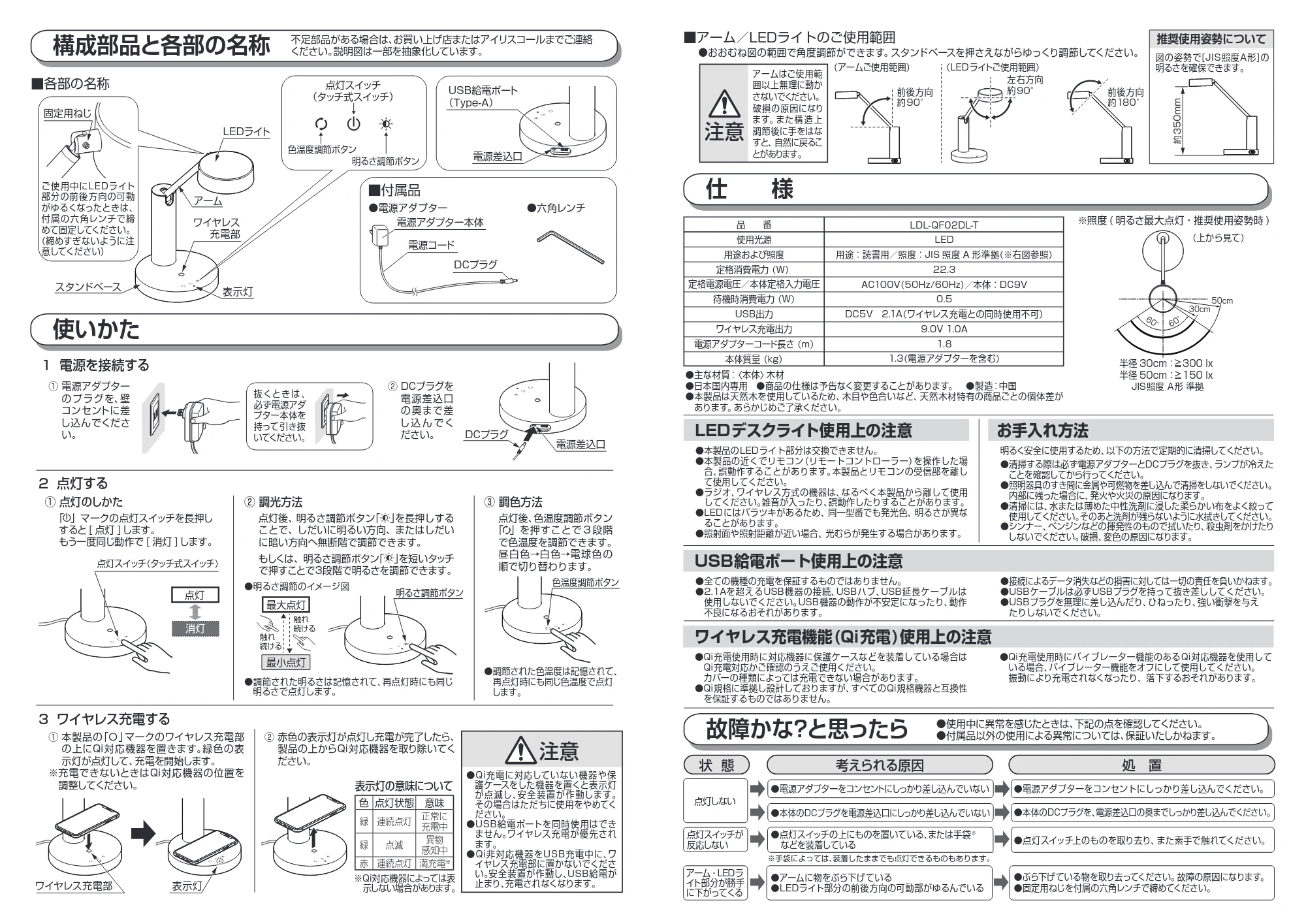 アイリスオーヤマ LDL-QF02DL 取扱説明書 — 原本ページ — 2ページ
