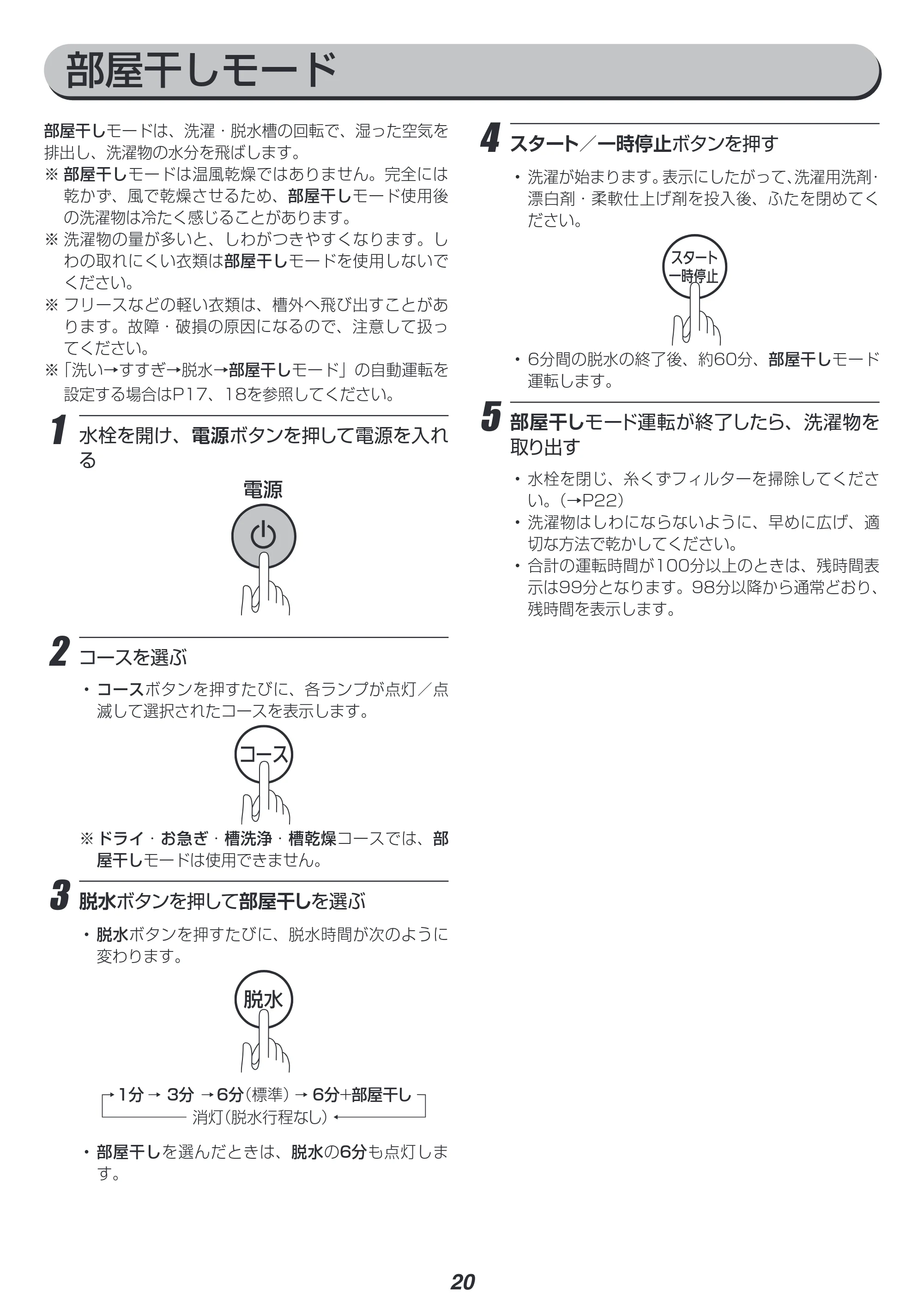 アイリスオーヤマ IAW-T501 取扱説明書 — 原本ページ — 20ページ