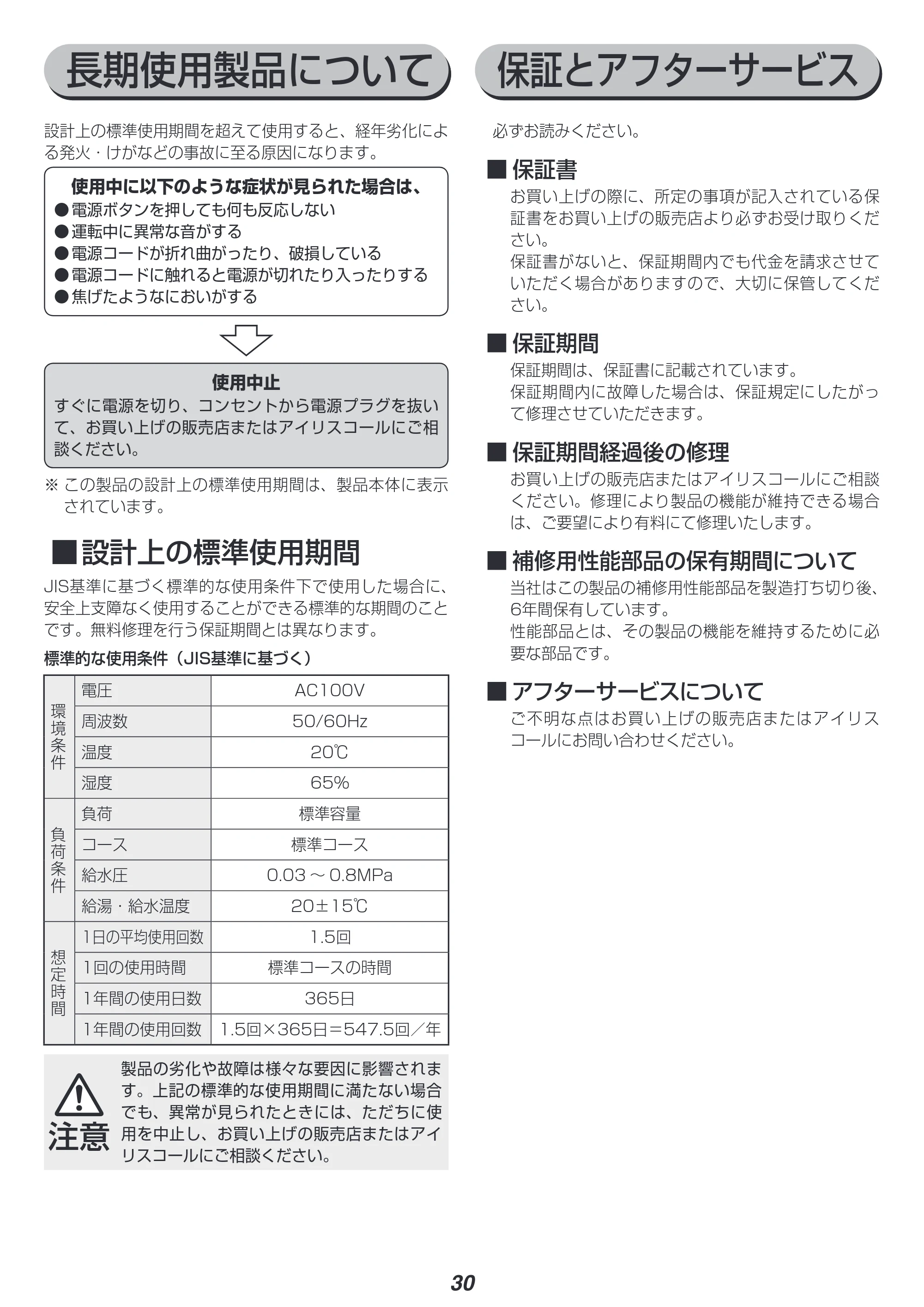 アイリスオーヤマ IAW-T501 取扱説明書 — 原本ページ — 30ページ