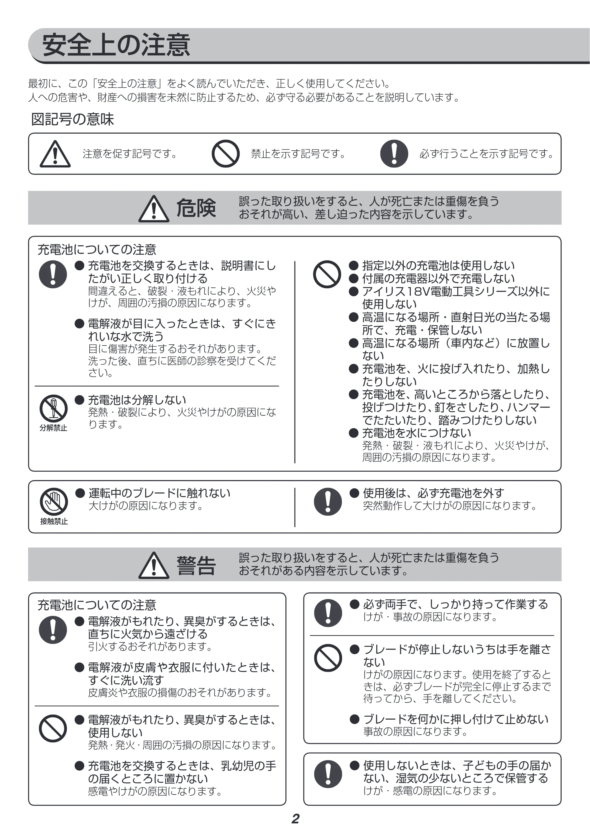 アイリスオーヤマ JJS181 取扱説明書 — 原本ページ — 2ページ