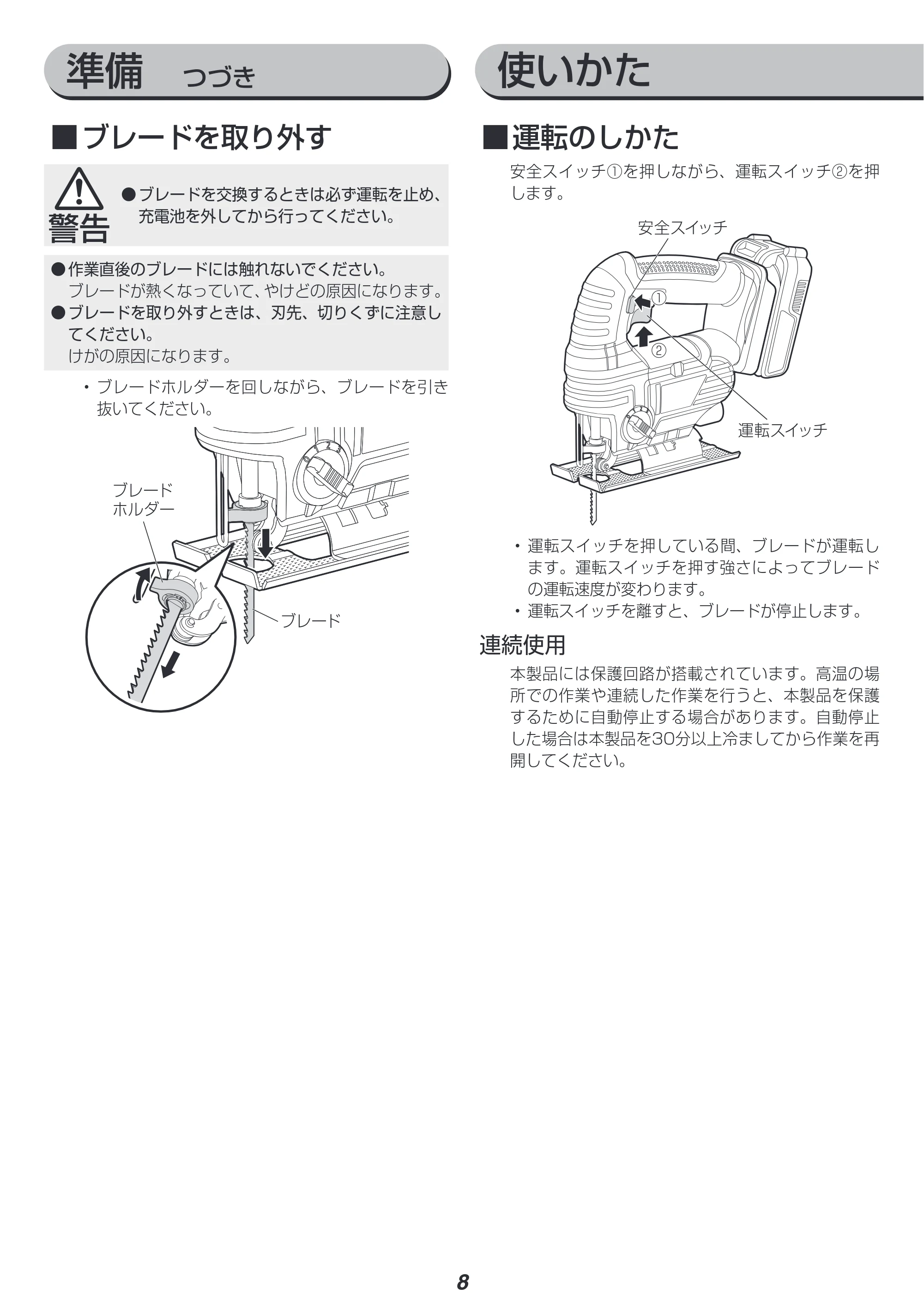 アイリスオーヤマ JJS181 取扱説明書 — 原本ページ — 8ページ