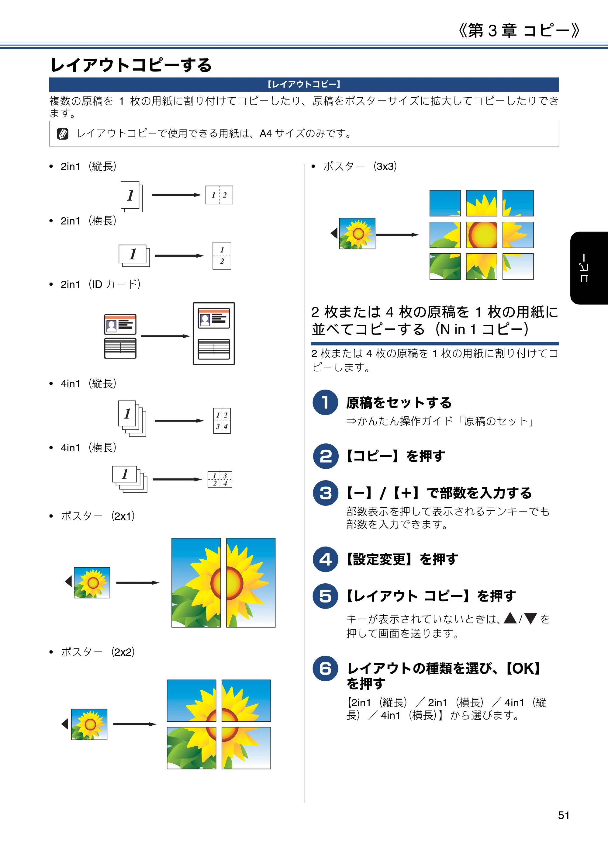 ブラザー DCP-J988N / MFC-J1500N / MFC-J1605DN ユーザーズガイド ~応用編~ — レイアウトコピーする — 原本ページ — 51ページ