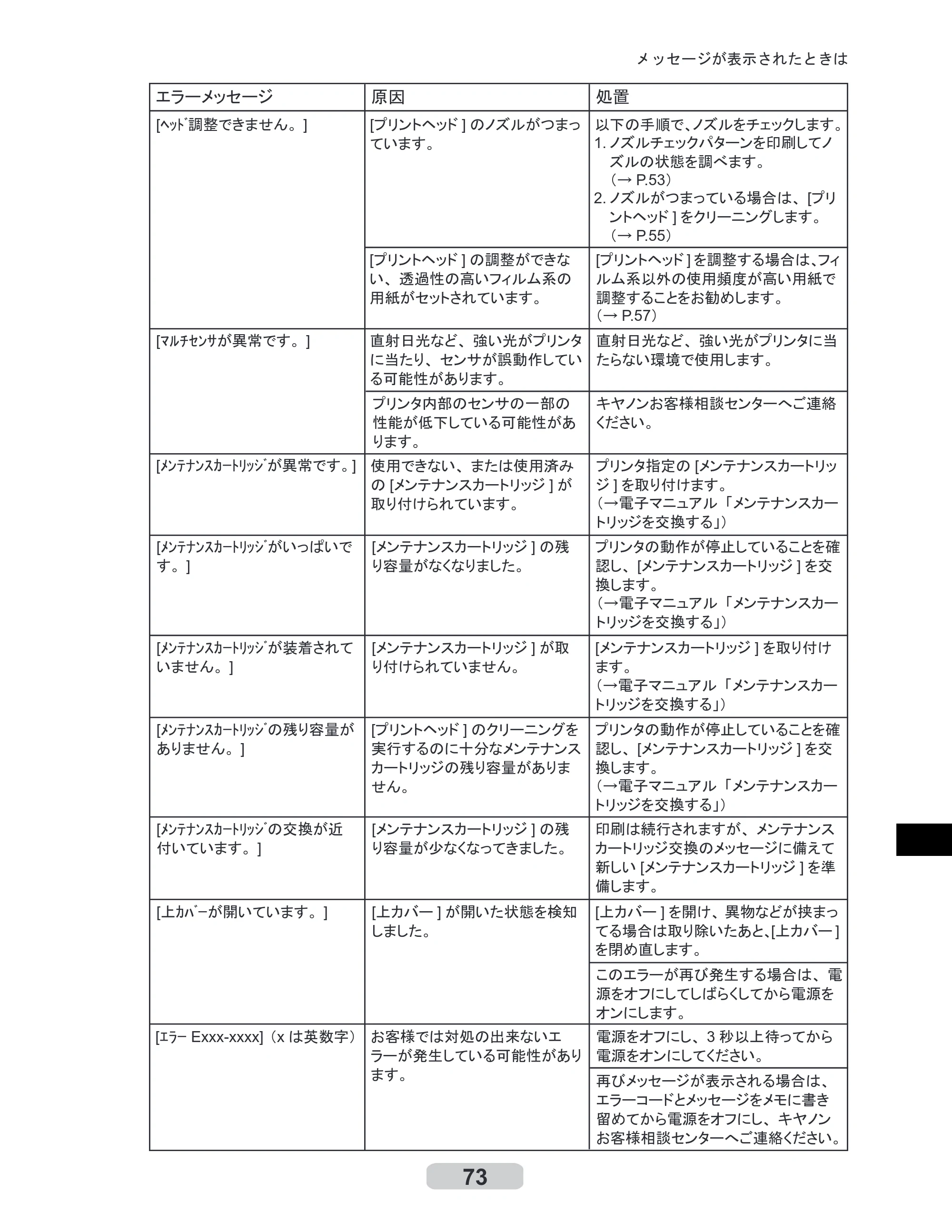 キヤノン iPF605/605L リファレンスガイド （PDF形式／6.05Mバイト） — 原本ページ — 73ページ
