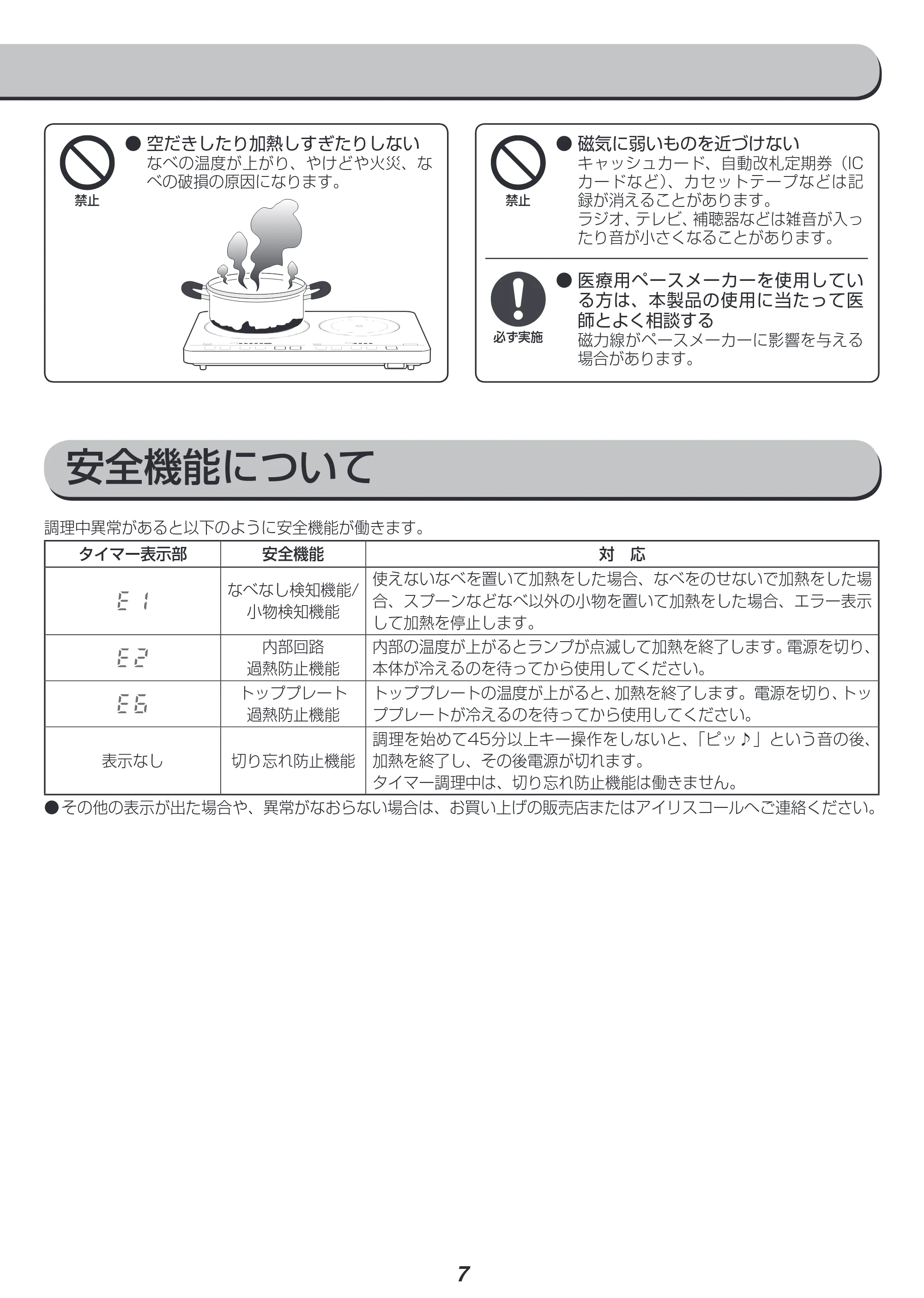 アイリスオーヤマ EIH1470V-B 取扱説明書 — 原本ページ — 7ページ