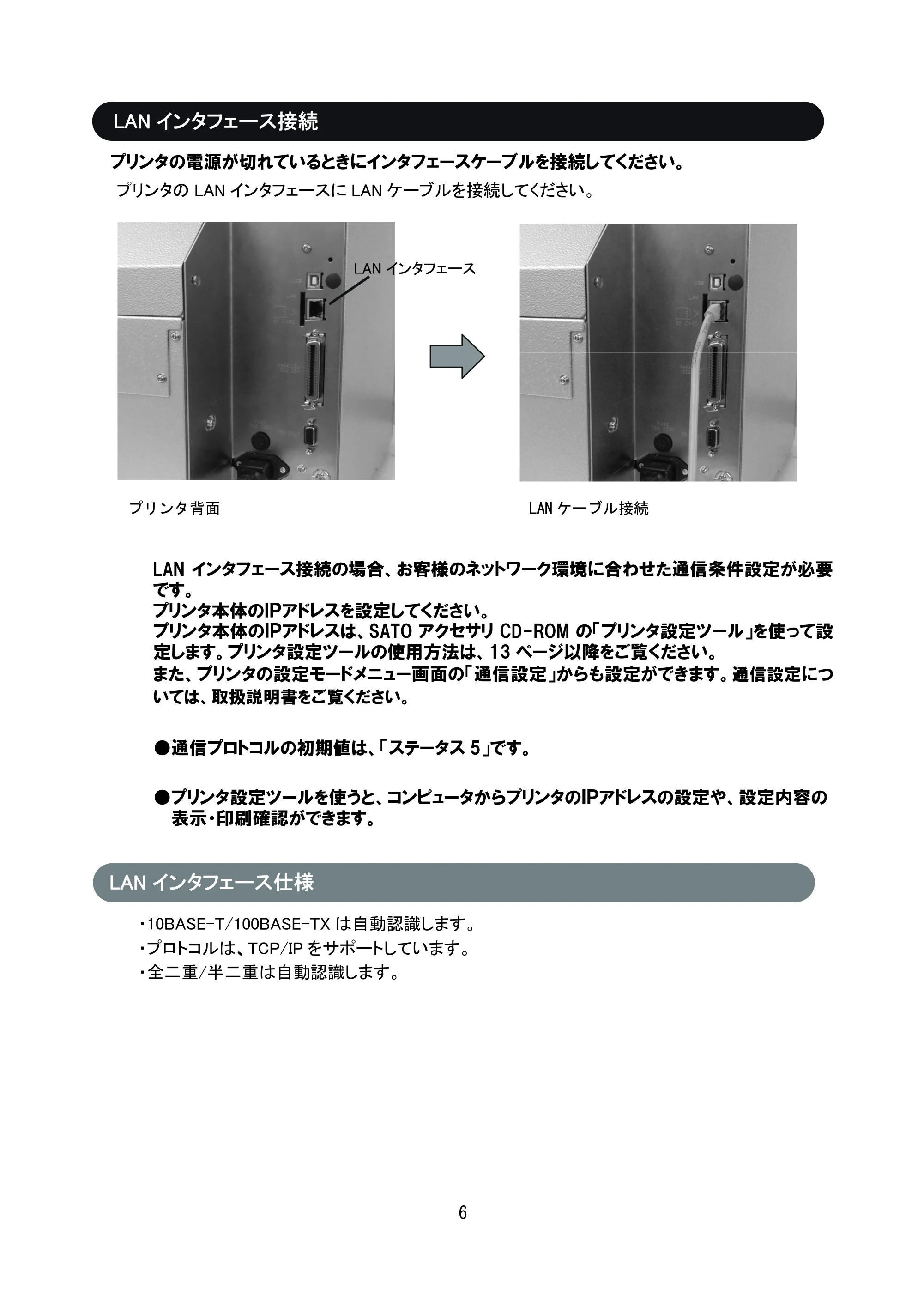 サトー SG408R-ex / 412R-ex / 424R-ex セットアップガイド（初版） — 原本ページ — 7ページ