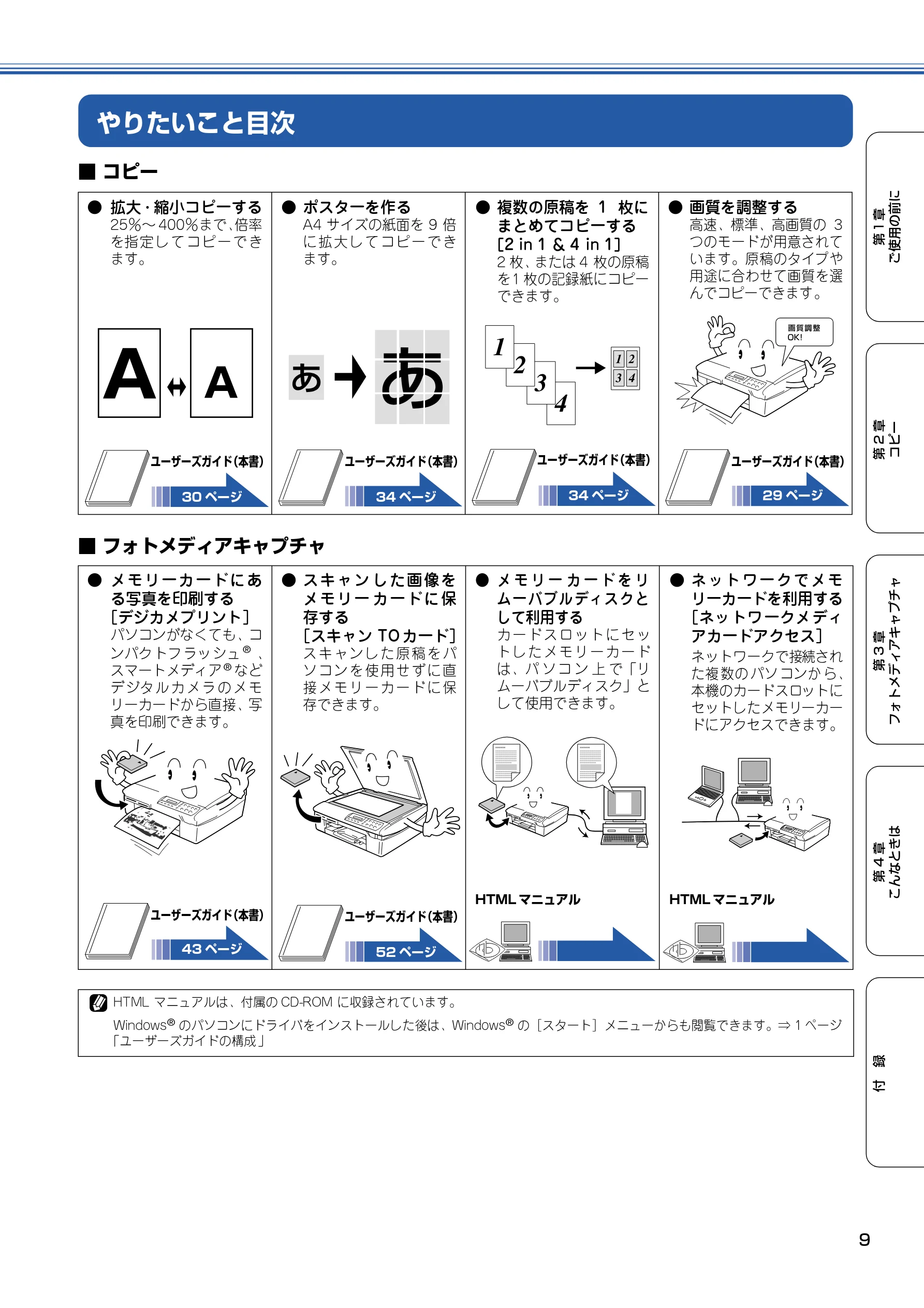 ブラザー DCP-315CN 取扱説明書(本体) — やりたいこと目次 — 図版 10-1 — 10ページ