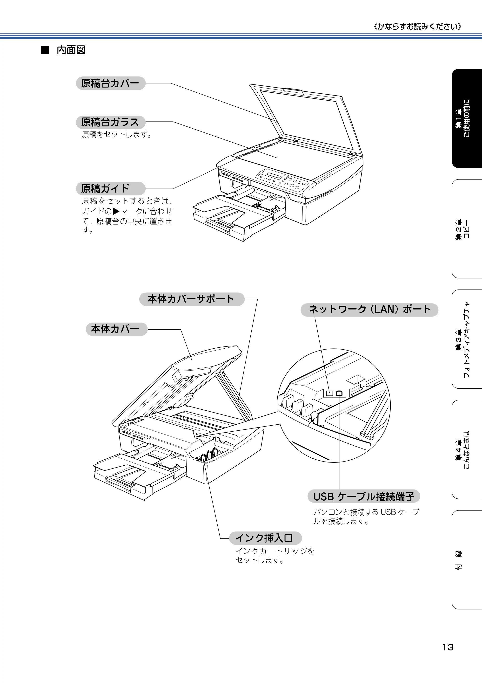 ブラザー DCP-315CN 取扱説明書(本体) — ■内面図 — 原本ページ — 14ページ