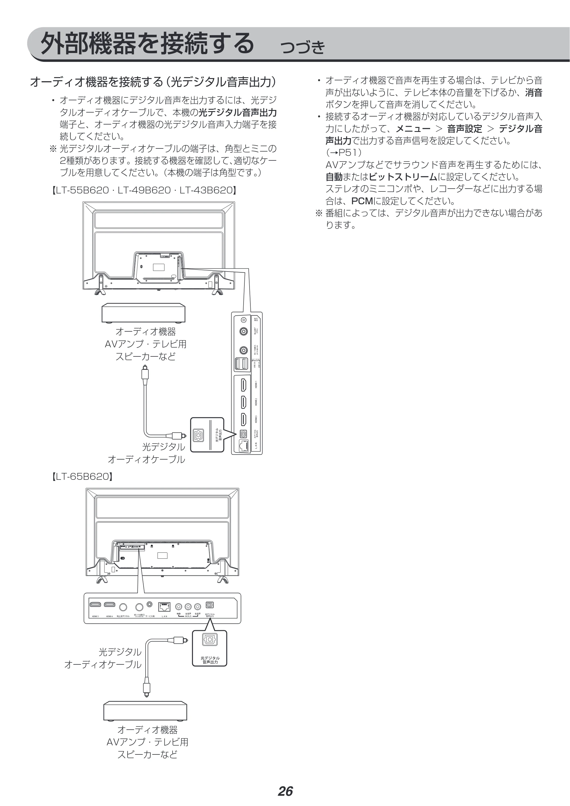 アイリスオーヤマ LT-55B620 取扱説明書 — 原本ページ — 26ページ