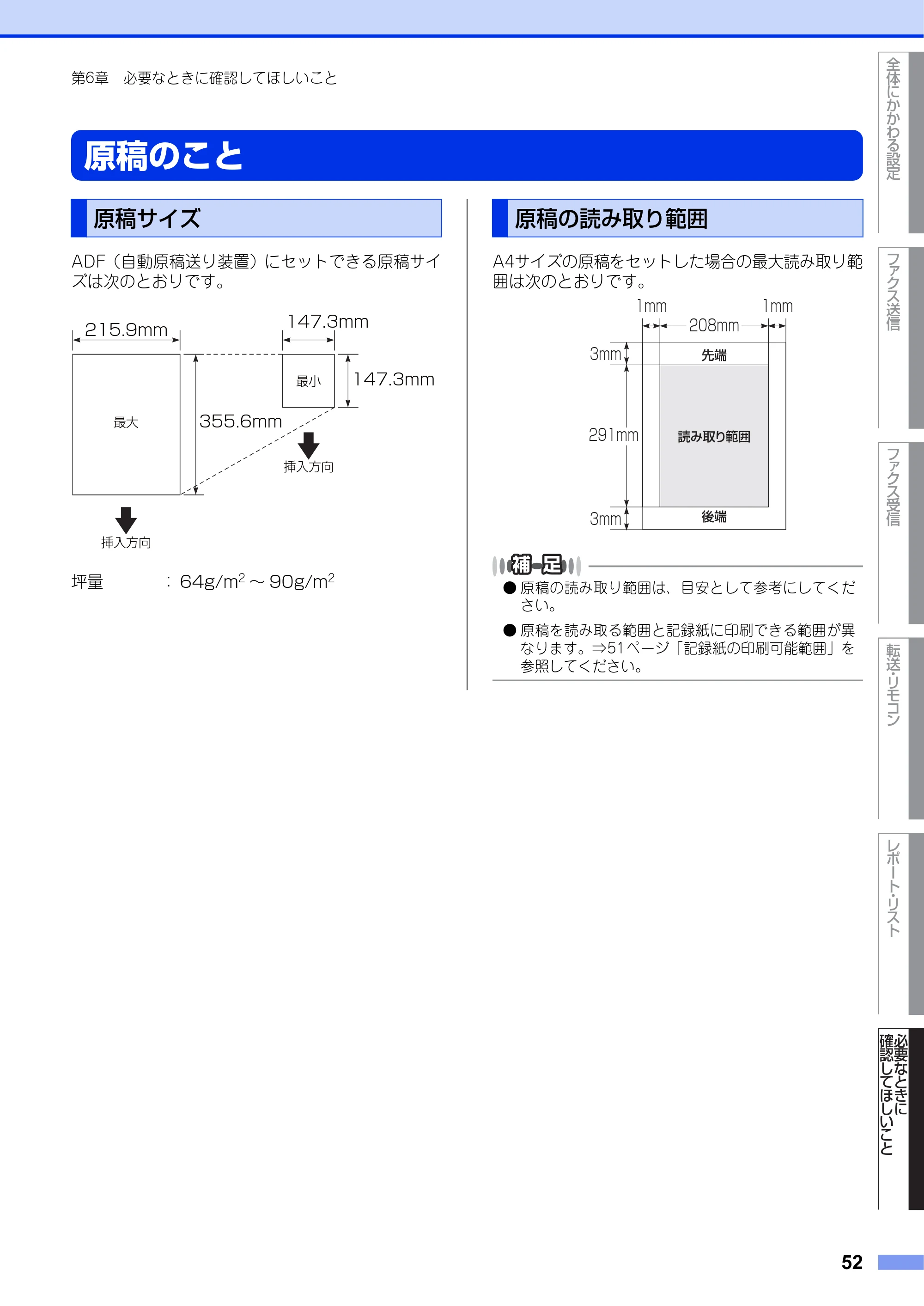 ブラザー FAX-2840 ユーザーズガイド ~応用編~ — 原稿のこと — 原本ページ — 52ページ