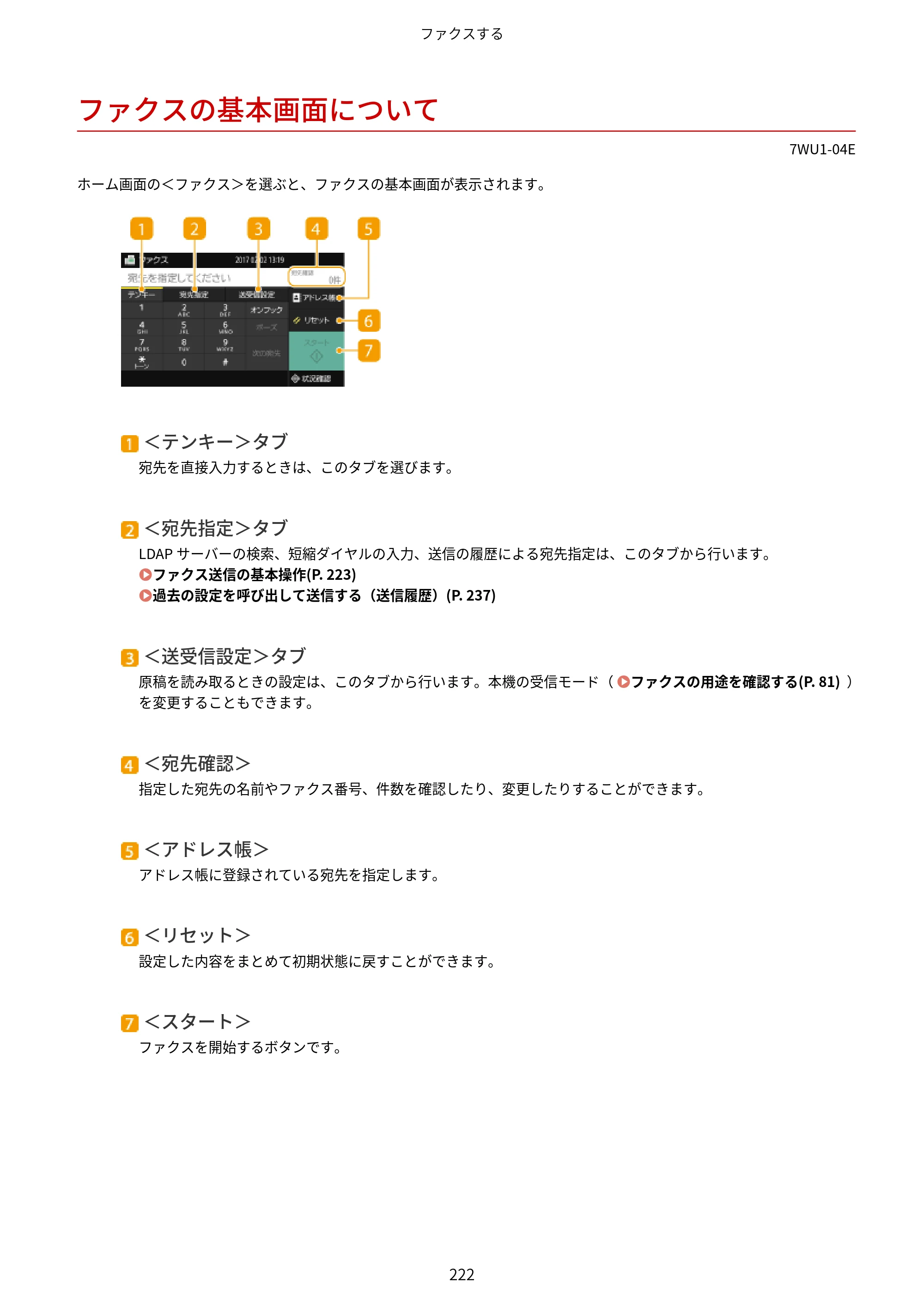 キヤノン MF457dw ユーザーズガイド 2026年6月25日更新（PDF：7.35MB） — ファクスの基本画面について — 原本ページ — 230ページ