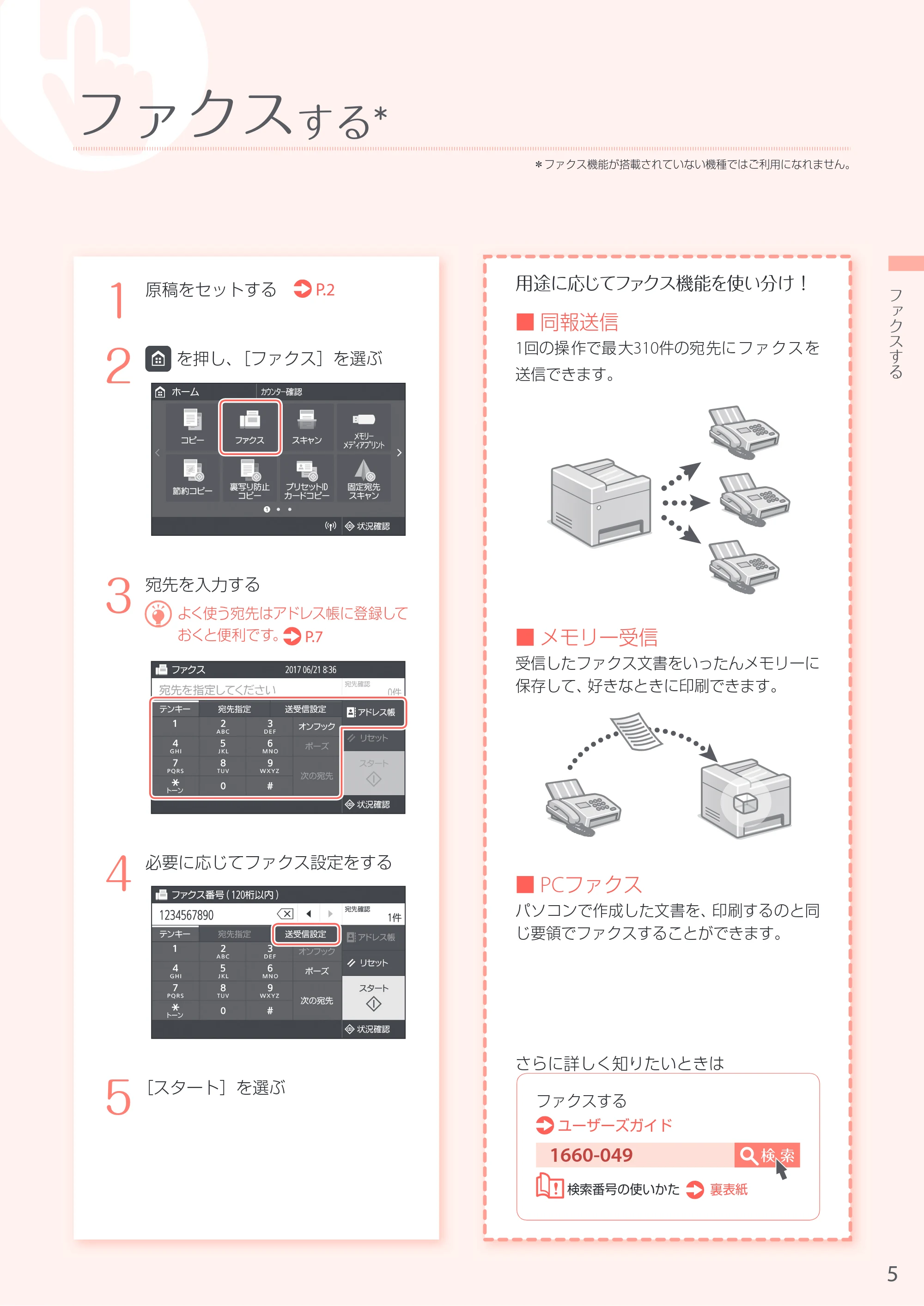 キヤノン MF735Cdw・MF733Cdw・MF731Cdw・MF634Cdw・MF632Cdw MF634cdw/MF632cdw かんたん操作ガイド 2017年11月1日掲載(PDF:12.1MB) — 原本ページ — 5ページ