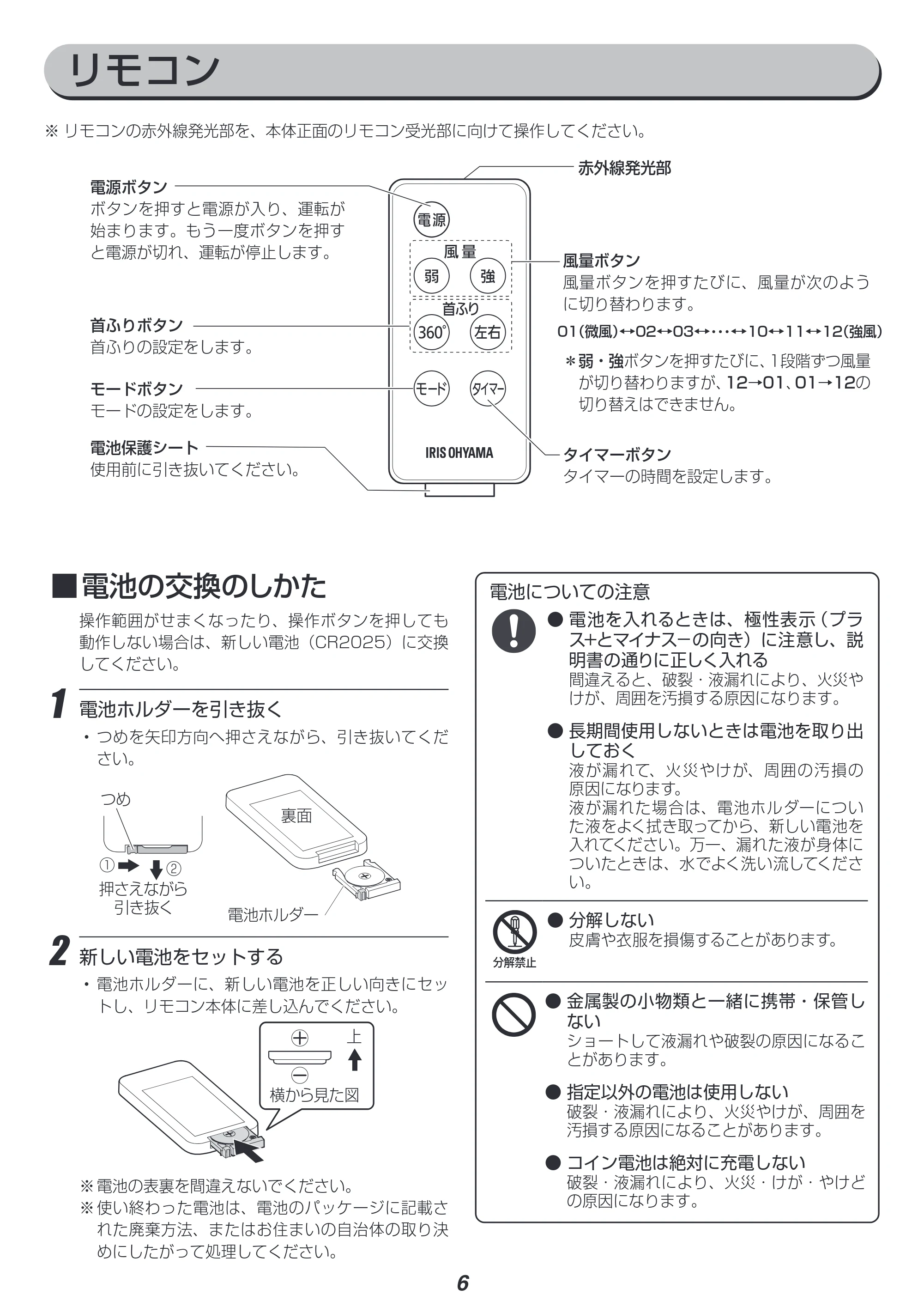 アイリスオーヤマ LFD-22T 取扱説明書 — 原本ページ — 6ページ