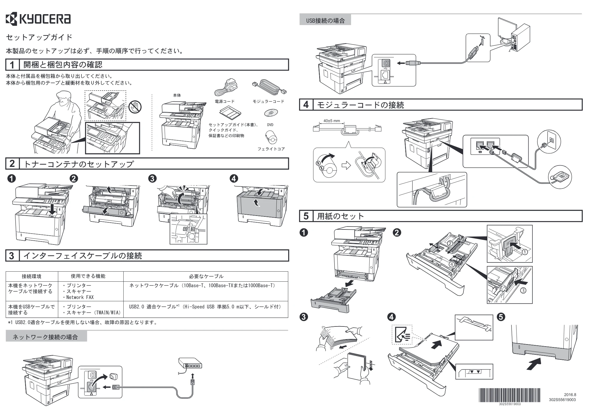 京セラ ECOSYS M2640idw ECOSYS M2640idw セットアップガイド — 原本ページ — 1ページ