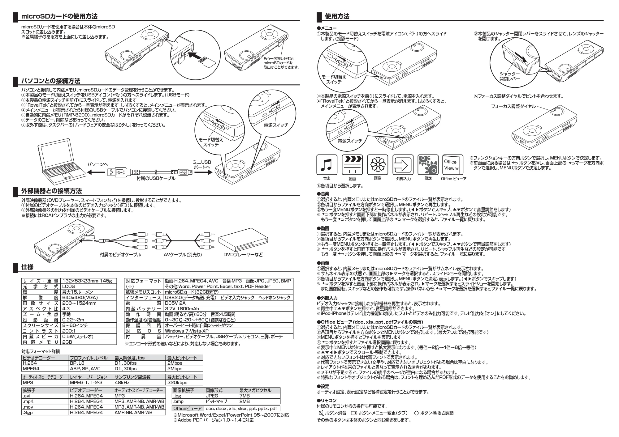 サンワサプライ PRJ-2 取扱説明書 — 原本ページ — 2ページ