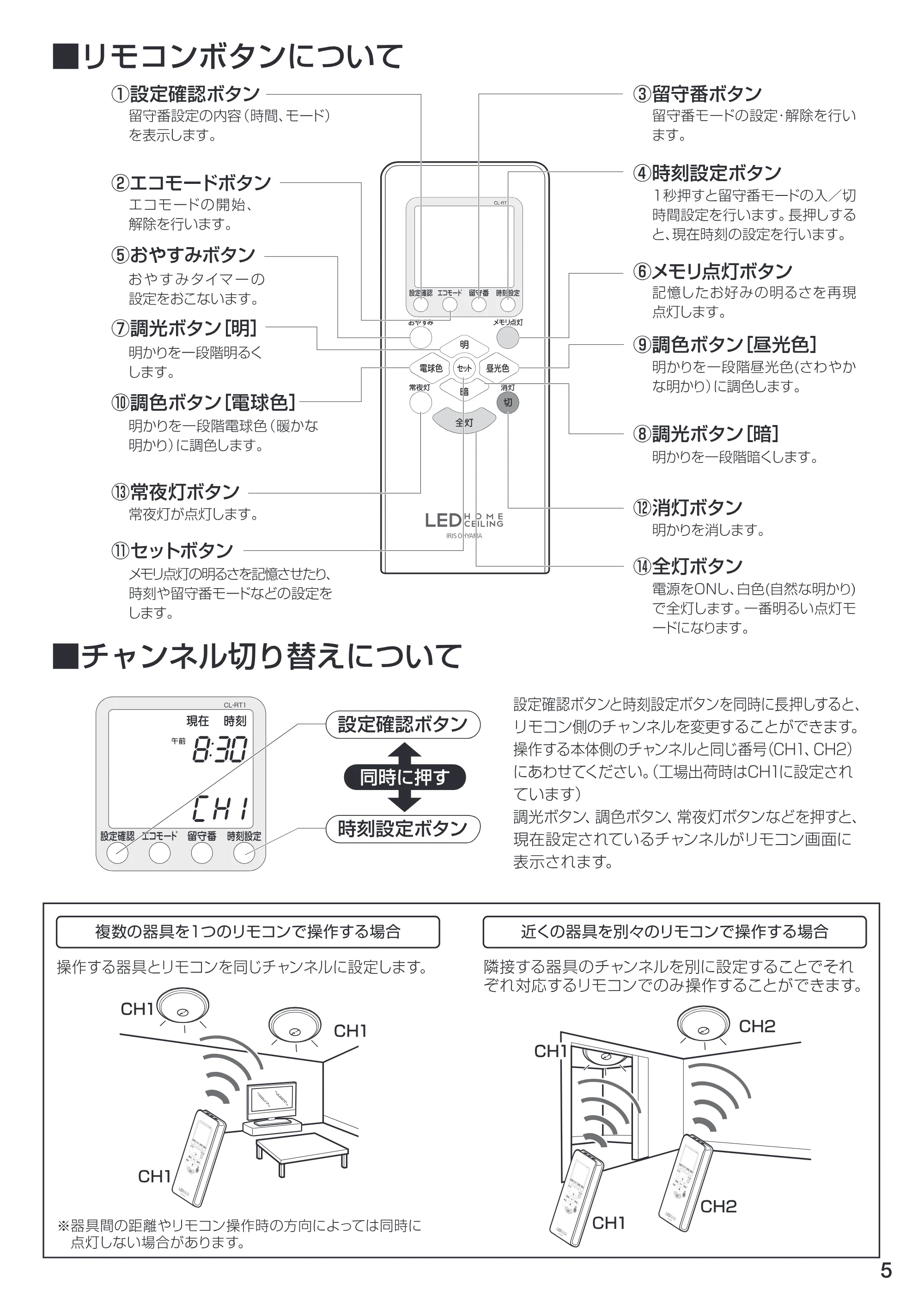 アイリスオーヤマ CL12DL-CSL1 取扱説明書 — 原本ページ — 5ページ