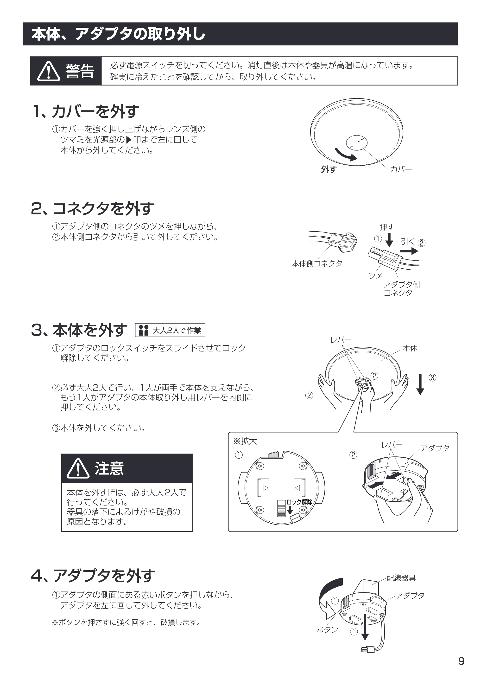 アイリスオーヤマ HS6DL-W-A 取扱説明書 — 原本ページ — 9ページ