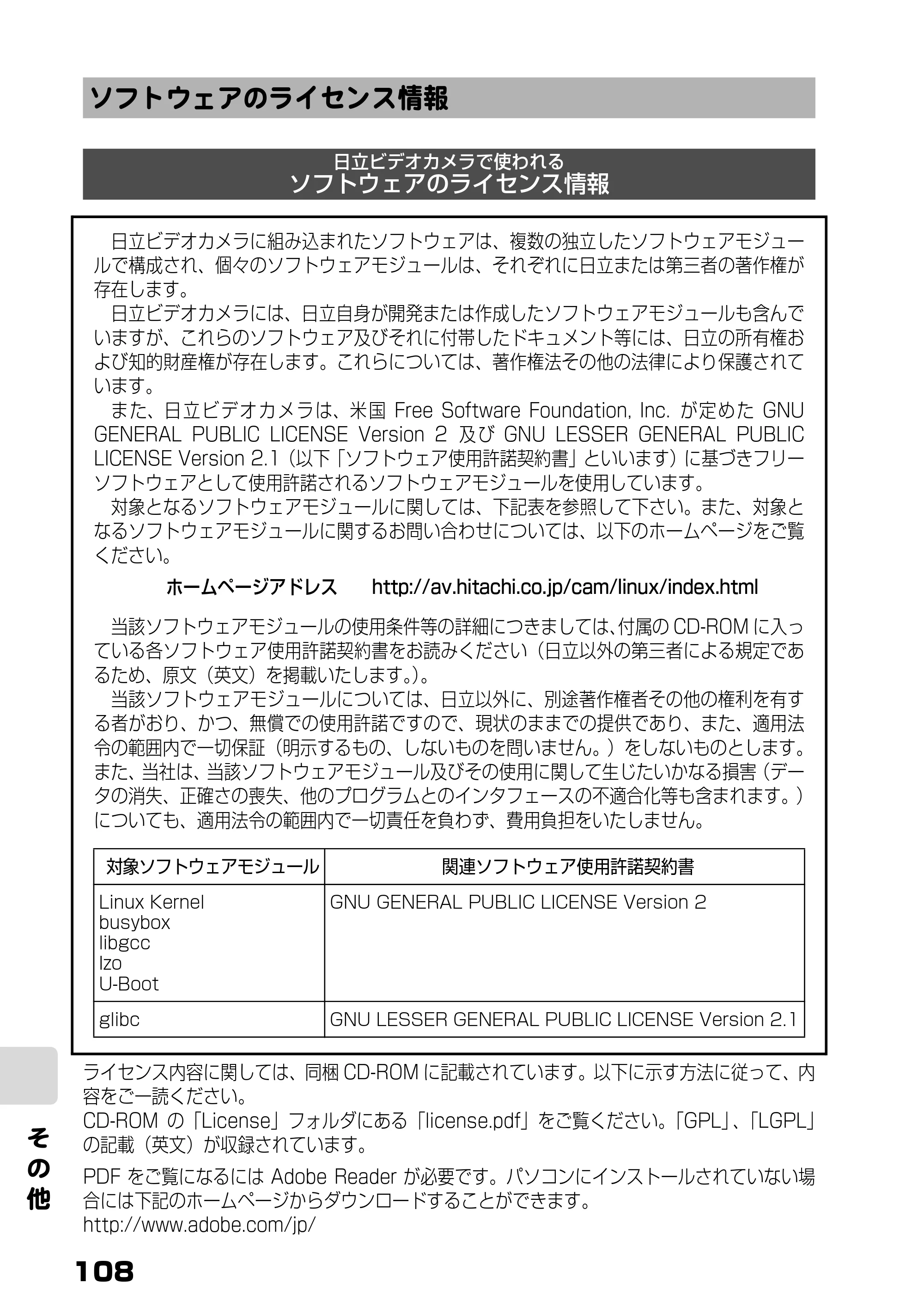 日立 DZ-BD10H 取扱説明書 — ソフトウェアのライセンス情報 — 原本ページ — 57ページ