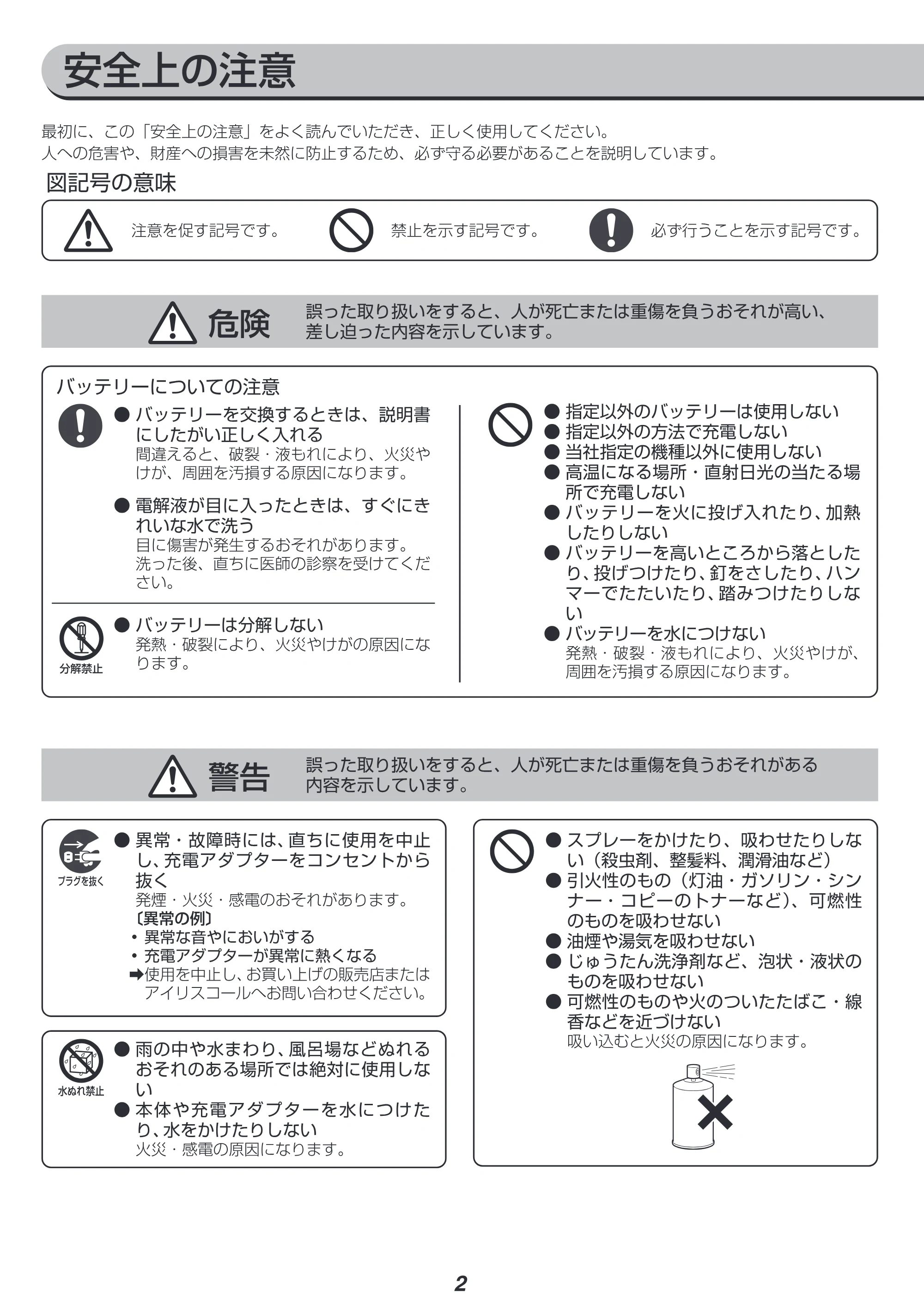 アイリスオーヤマ SCD-P1P 取扱説明書 — 原本ページ — 2ページ