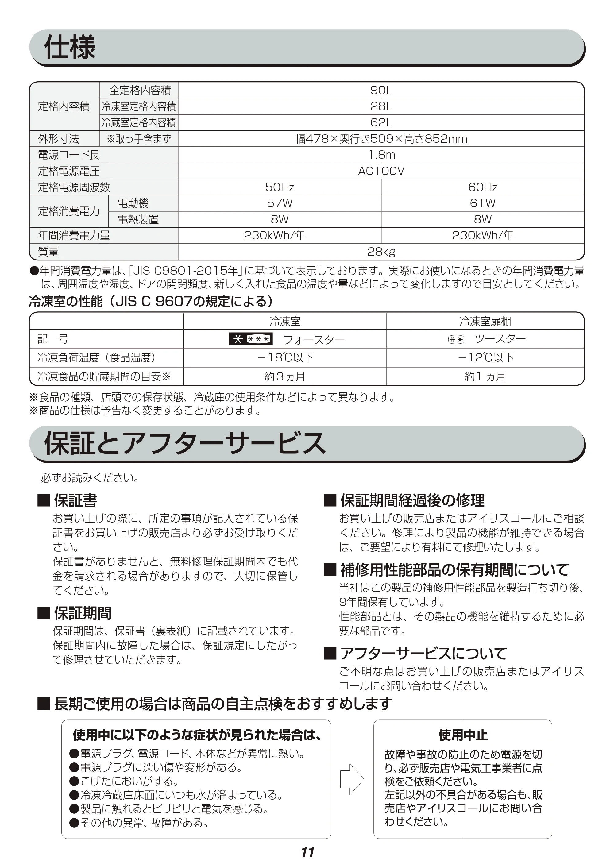 アイリスオーヤマ IRR-90TF 取扱説明書 — 原本ページ — 11ページ