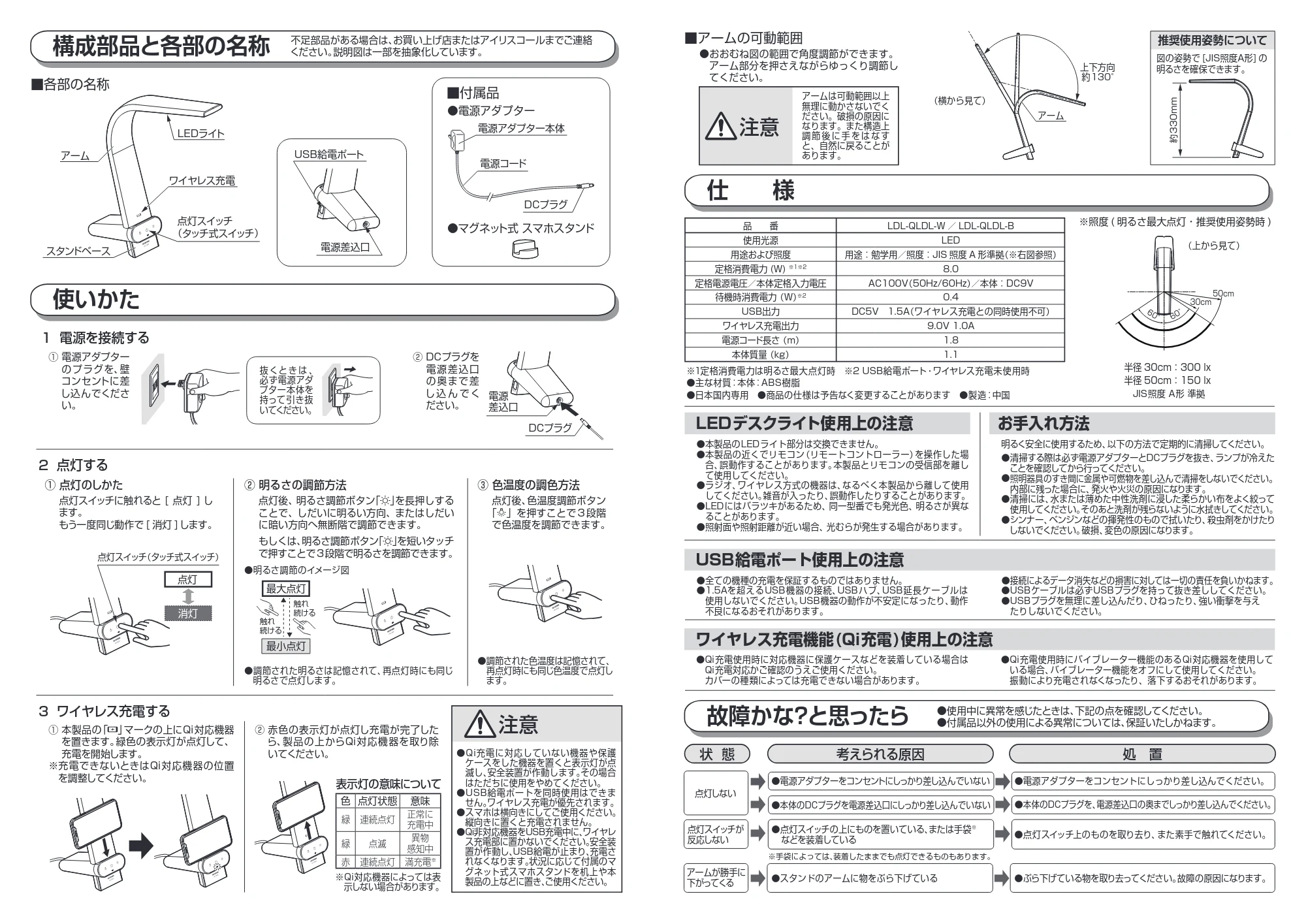 アイリスオーヤマ LDL-QLDL 取扱説明書 — 原本ページ — 2ページ