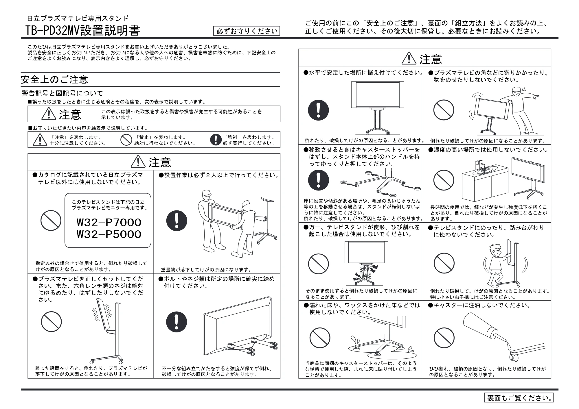 日立 TB-PD32MV 取扱説明書 — 原本ページ — 1ページ