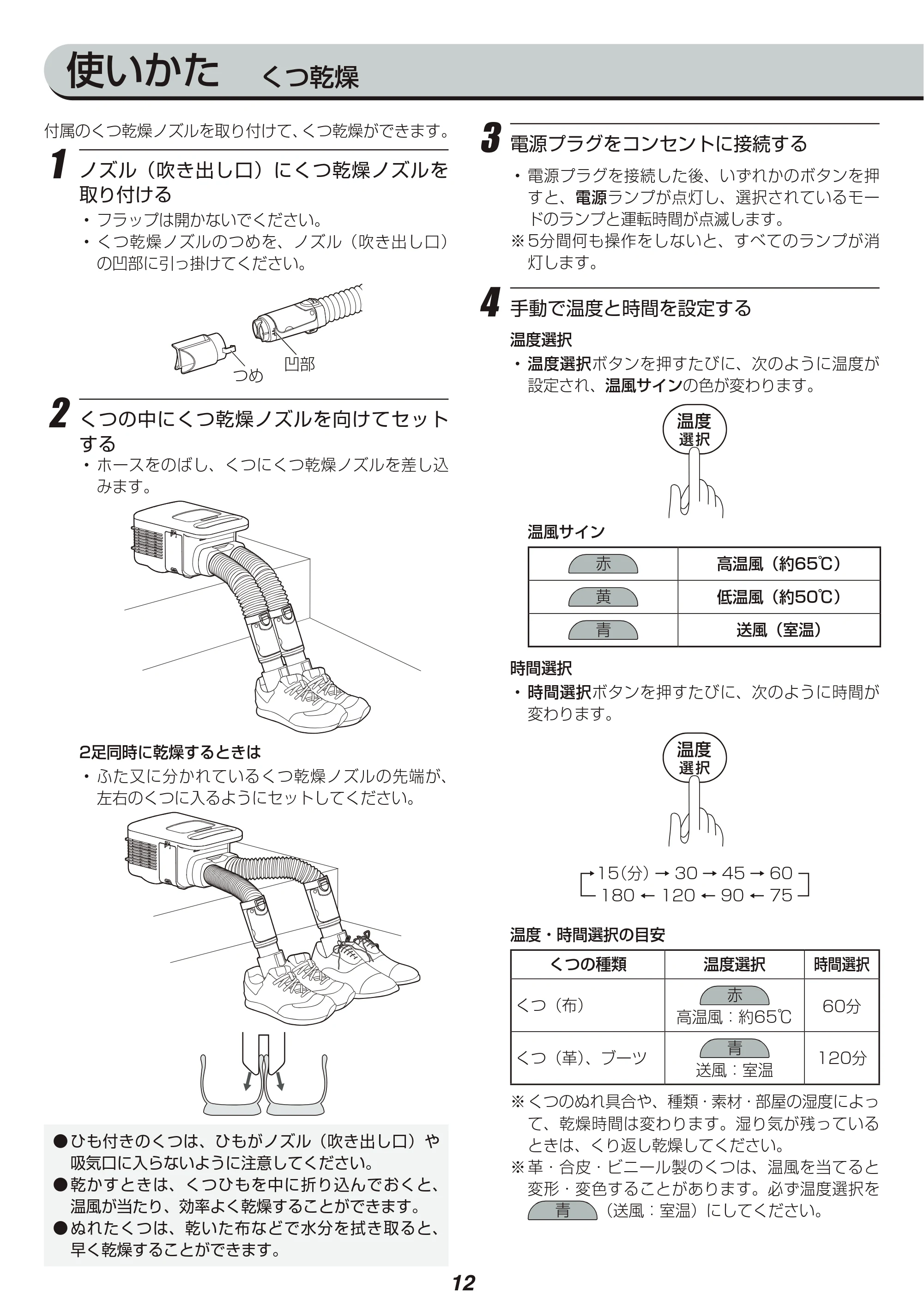 アイリスオーヤマ KFK-W1-WP 取扱説明書 — 原本ページ — 12ページ