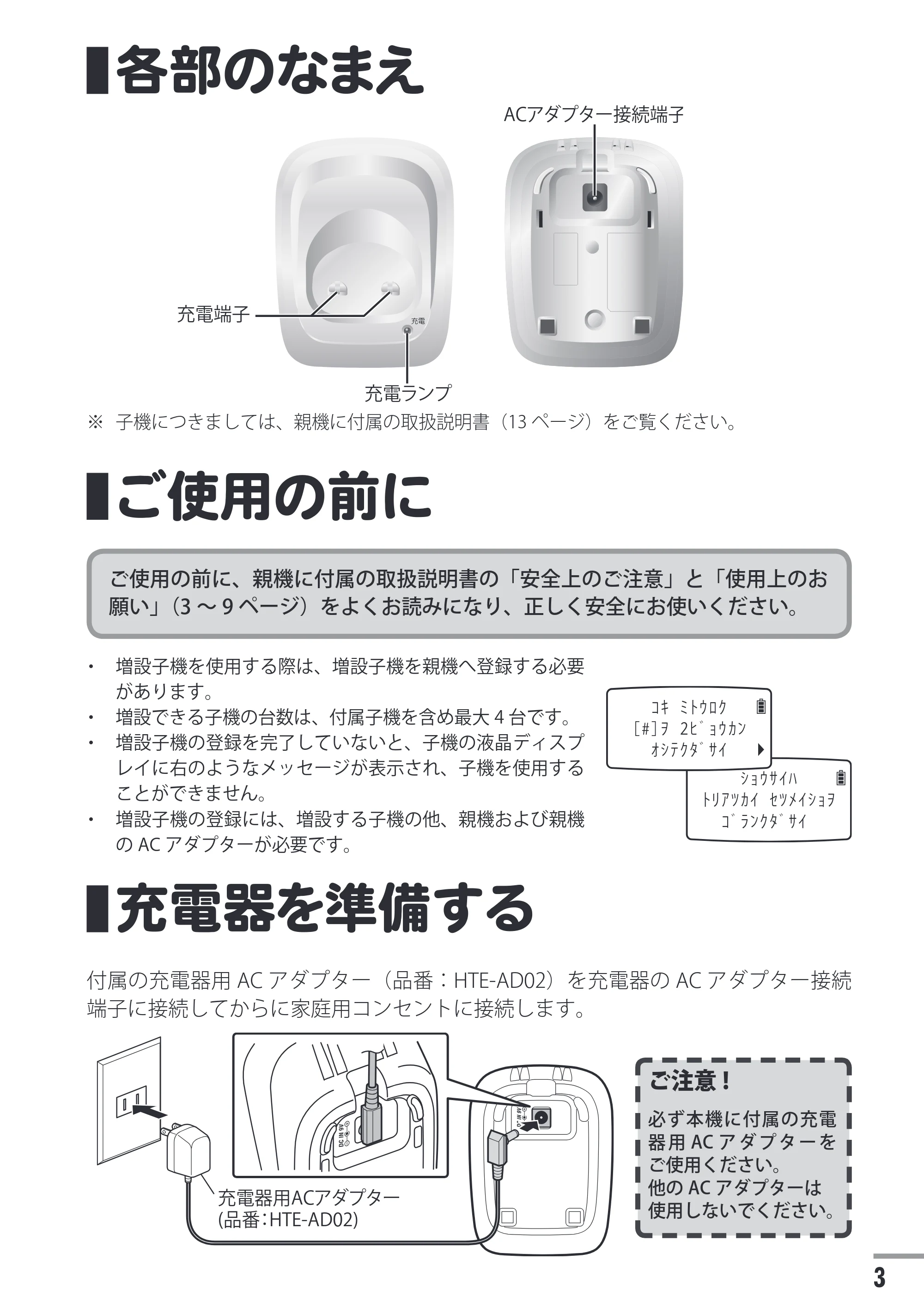 日立 HTE-Z02 取扱説明書 — 原本ページ — 3ページ