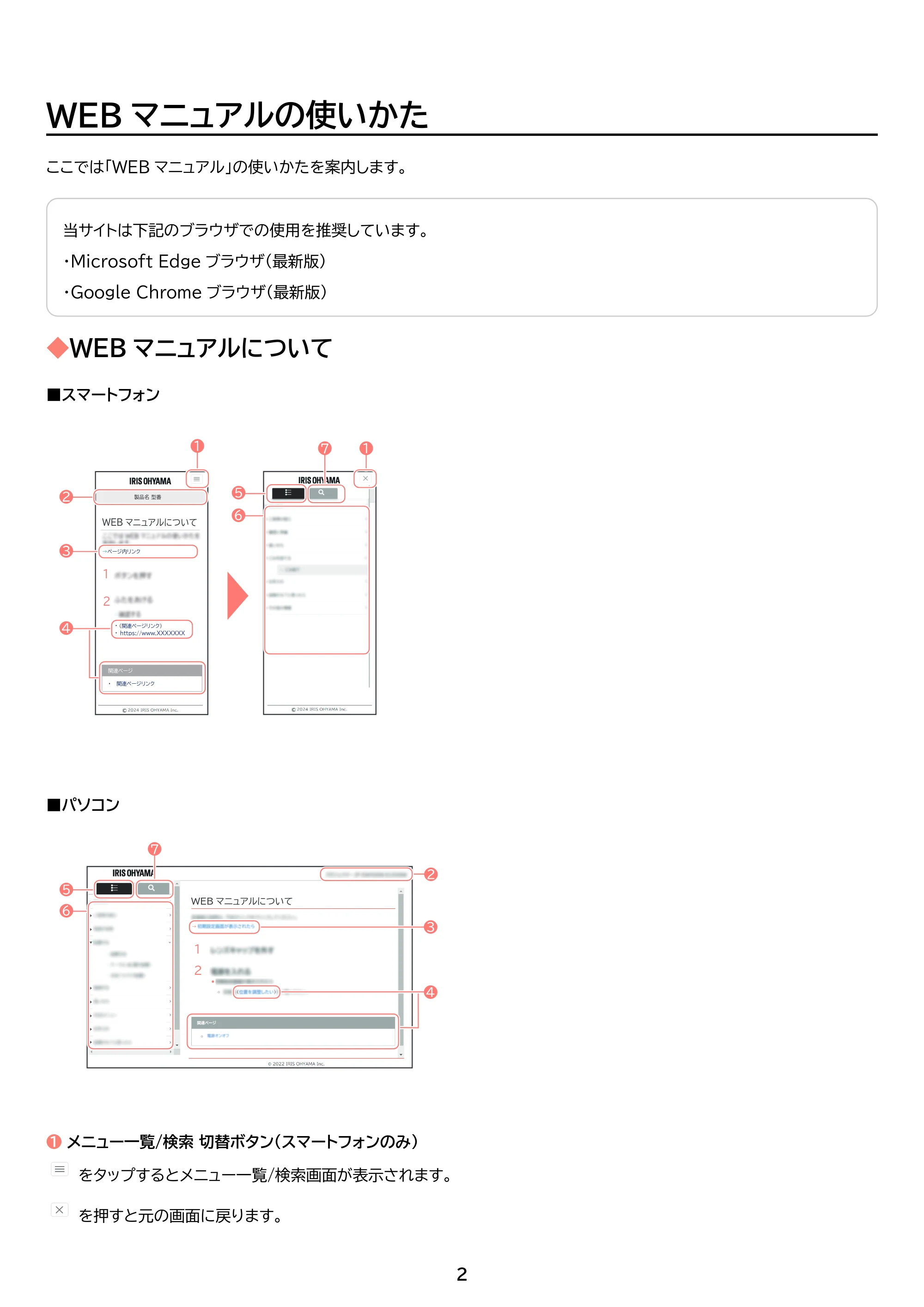 アイリスオーヤマ IBKT-800 取扱説明書 — 原本ページ — 2ページ