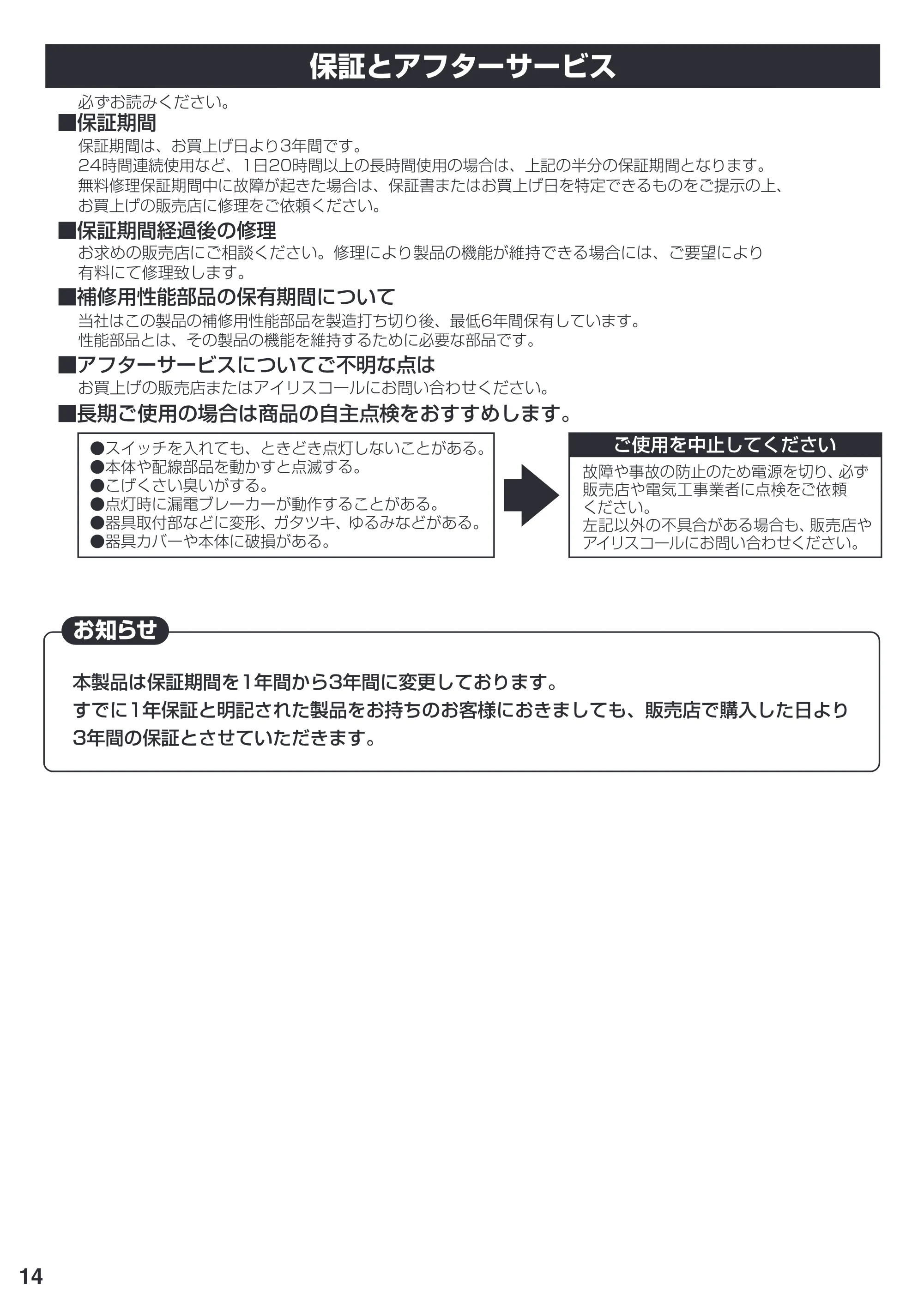 アイリスオーヤマ CL8DL-PH 取扱説明書 — 原本ページ — 14ページ