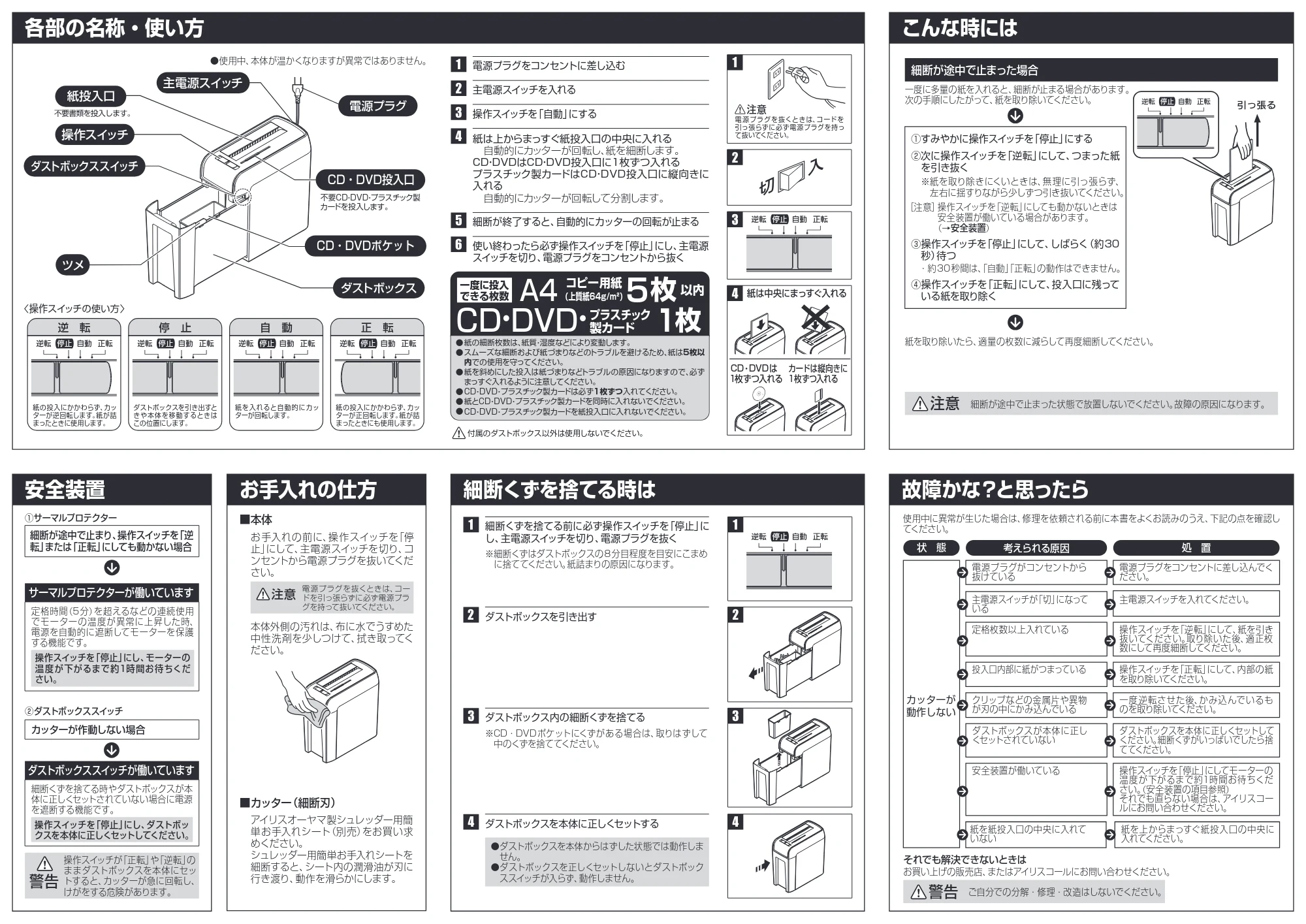 アイリスオーヤマ シュレッダー P5HCS 取扱説明書 — 原本ページ — 2ページ