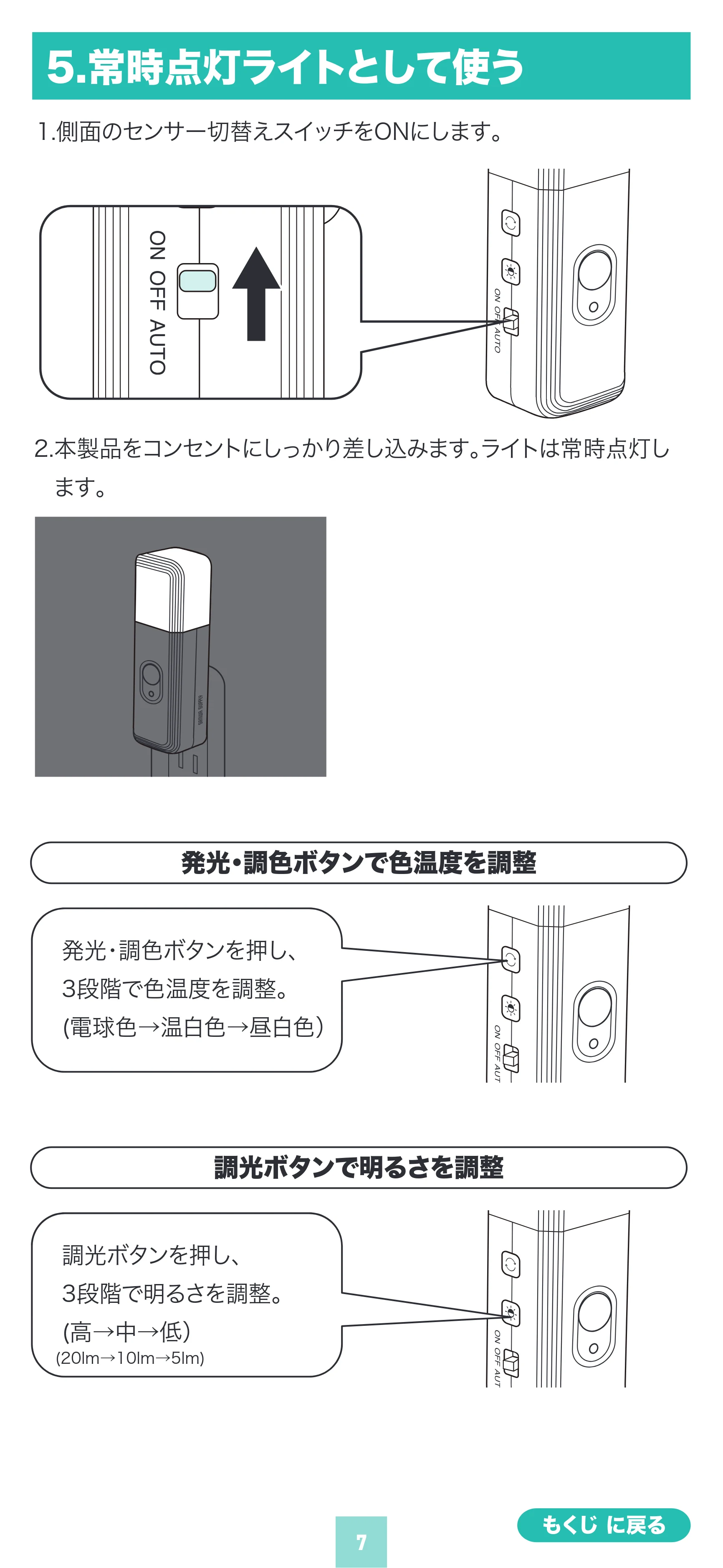 サンワサプライ 800-LED103 取扱説明書 — 原本ページ — 7ページ