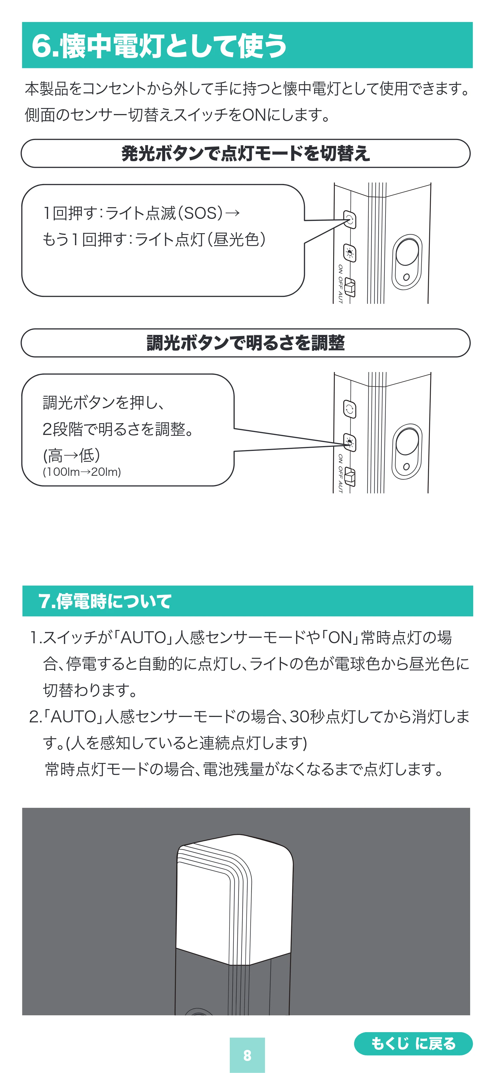 サンワサプライ 800-LED103 取扱説明書 — 原本ページ — 8ページ