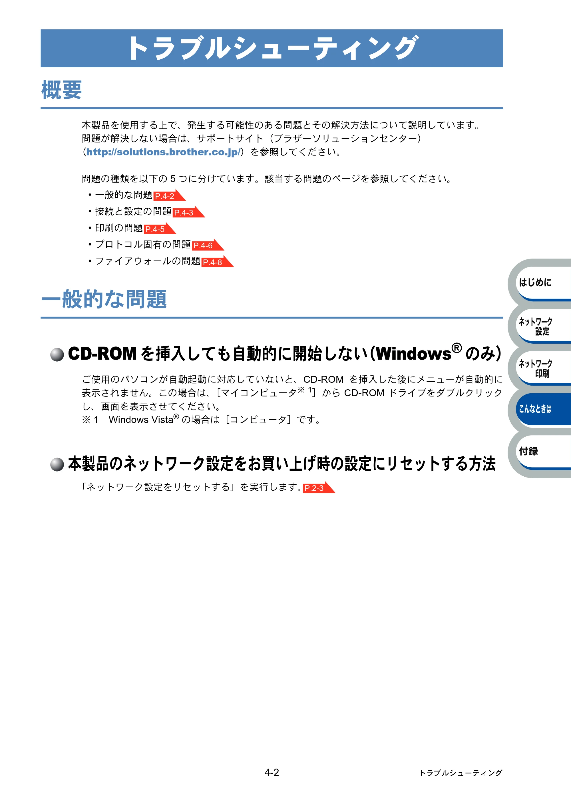 ブラザー PT-9800PCN ネットワーク設定ガイド — トラブルシューティング — 原本ページ — 40ページ