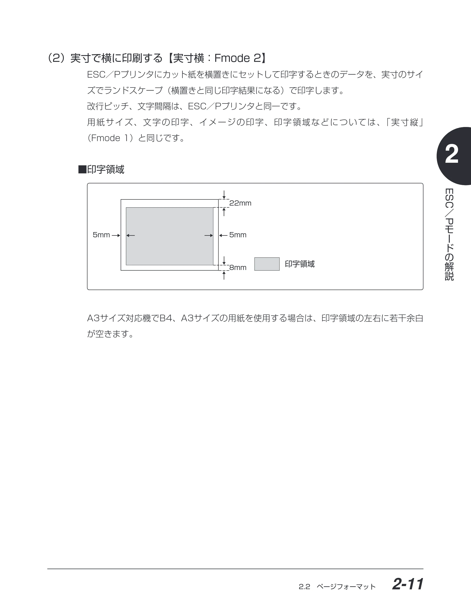 キヤノン BIJ2350/BIJ1350/BIJ1350D ESC／Pユーザーズガイド （PDF形式／2.57Mバイト） — （2）実寸で横に印刷する【実寸横：Fmode 2】 — 原本ページ — 24ページ