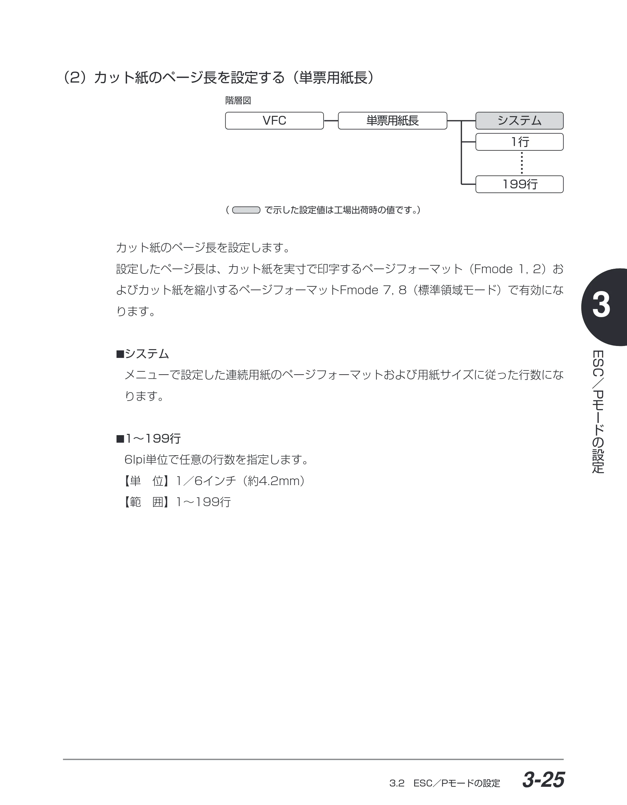 キヤノン BIJ2350/BIJ1350/BIJ1350D ESC／Pユーザーズガイド （PDF形式／2.57Mバイト） — （2）カット紙のページ長を設定する（単票用紙長） — 原本ページ — 86ページ