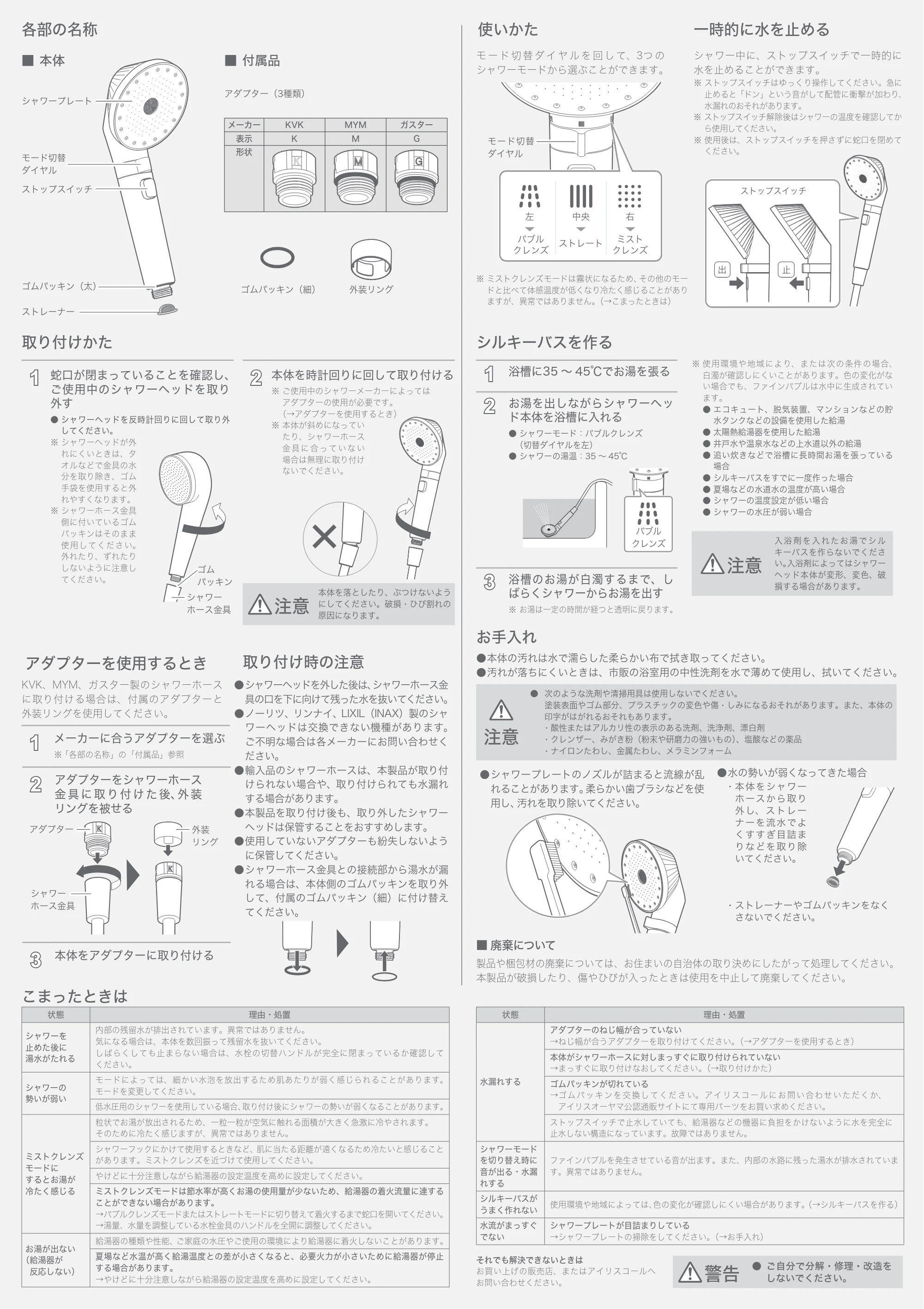 アイリスオーヤマ SH-M01 取扱説明書 — 原本ページ — 2ページ