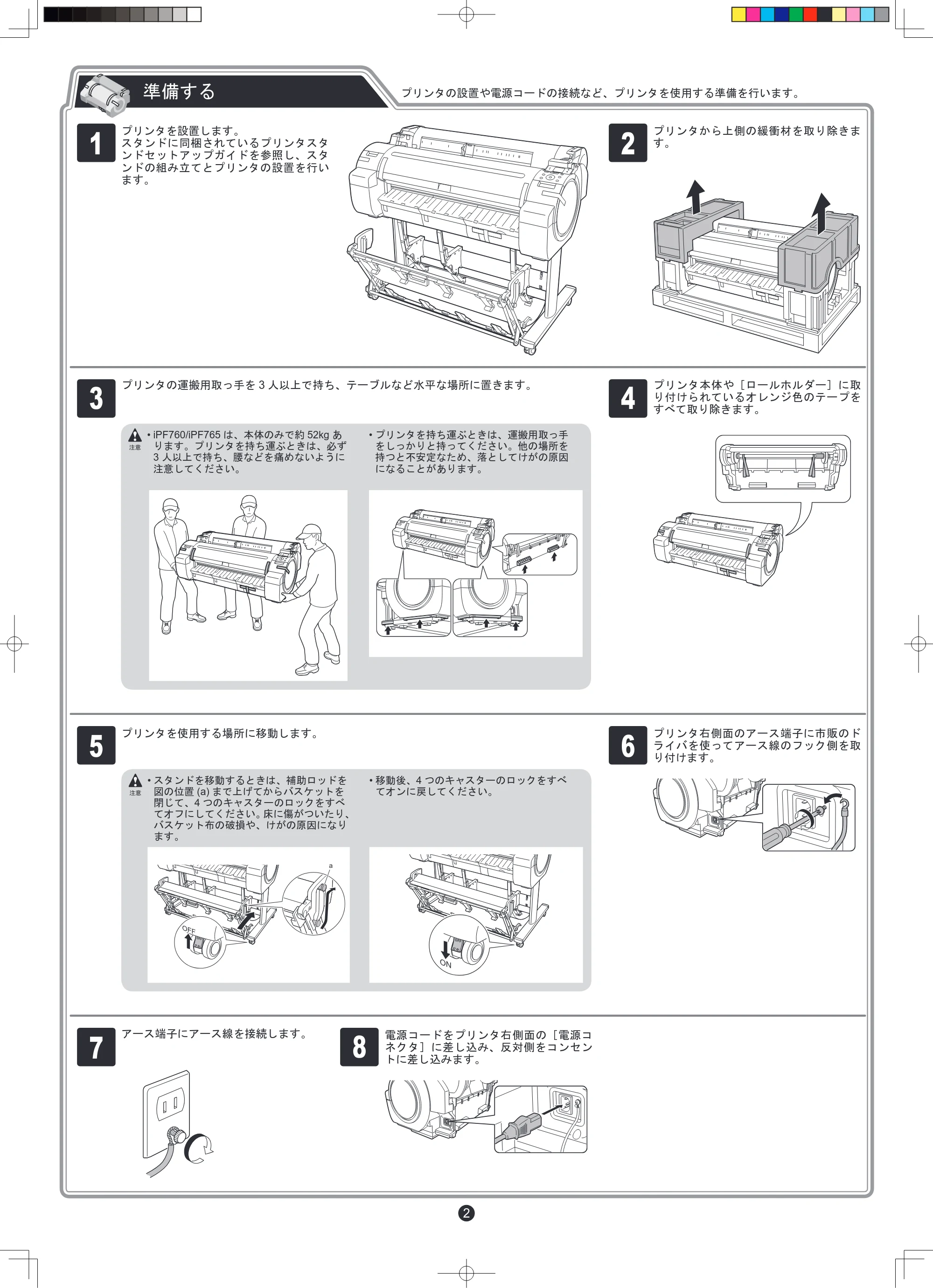 キヤノン iPF760/765 セットアップガイド （PDF形式／4.78Mバイト） — 原本ページ — 2ページ