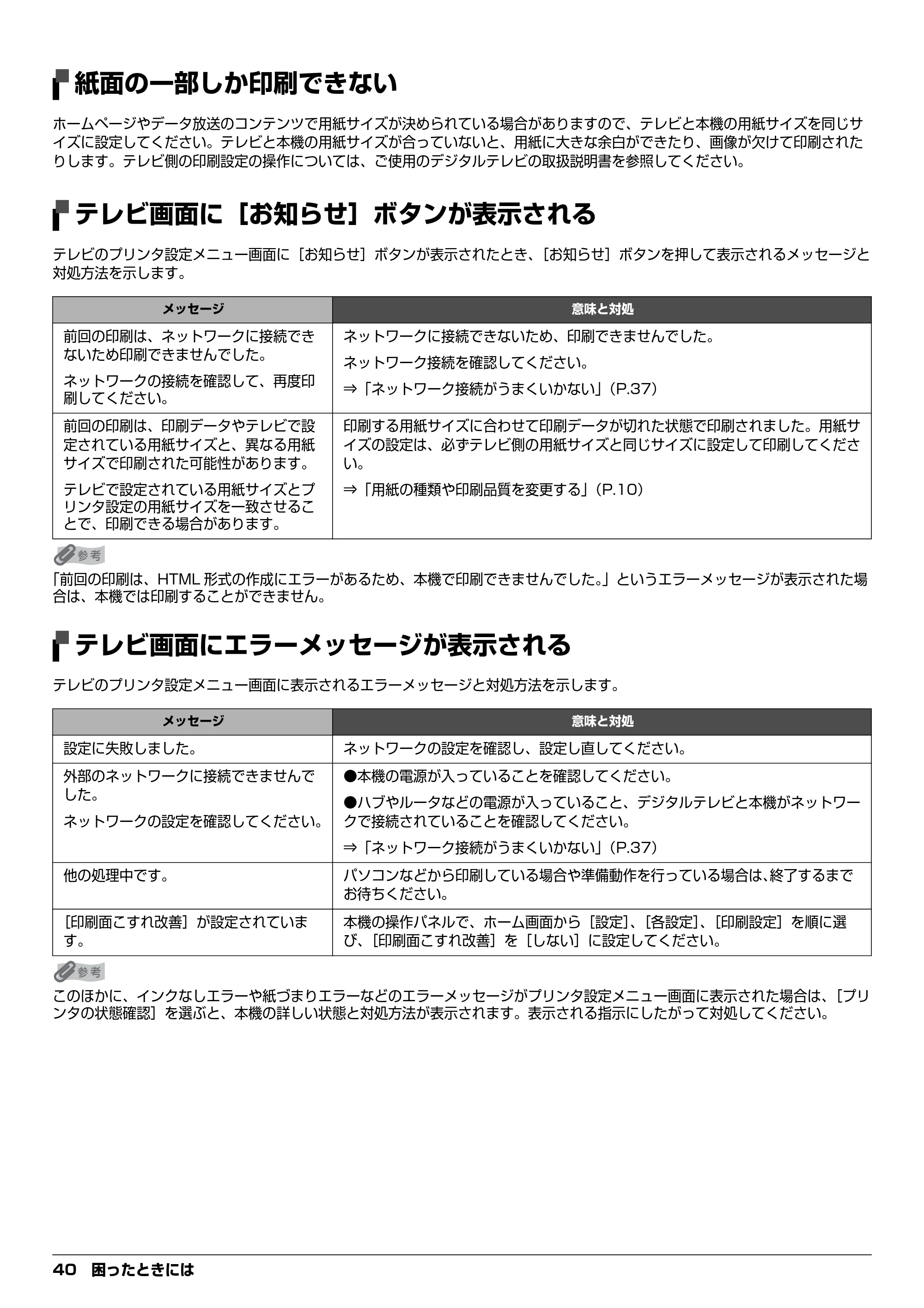 キヤノン PIXUS MP970 デジタルテレビ印刷ガイド (PDF形式/3.38Mバイト) — 紙面の一部しか印刷できない — 原本ページ — 40ページ