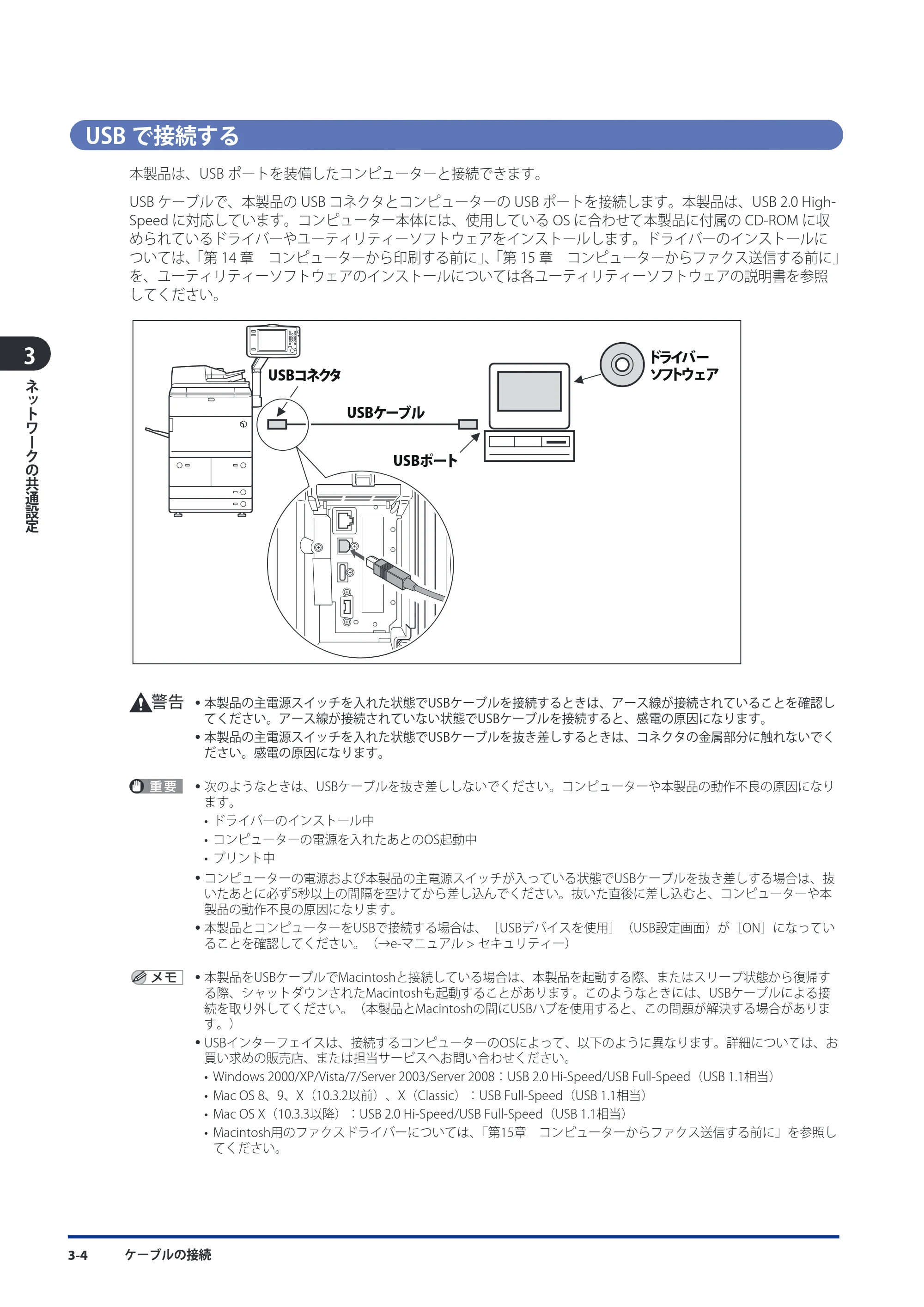 キヤノン imageRUNNER-ADVANCE 6075/6065/6065-R/6055 スタートガイド 2011年12月1日更新 （PDF：15.5MB） — USBで接続する — 原本ページ — 74ページ