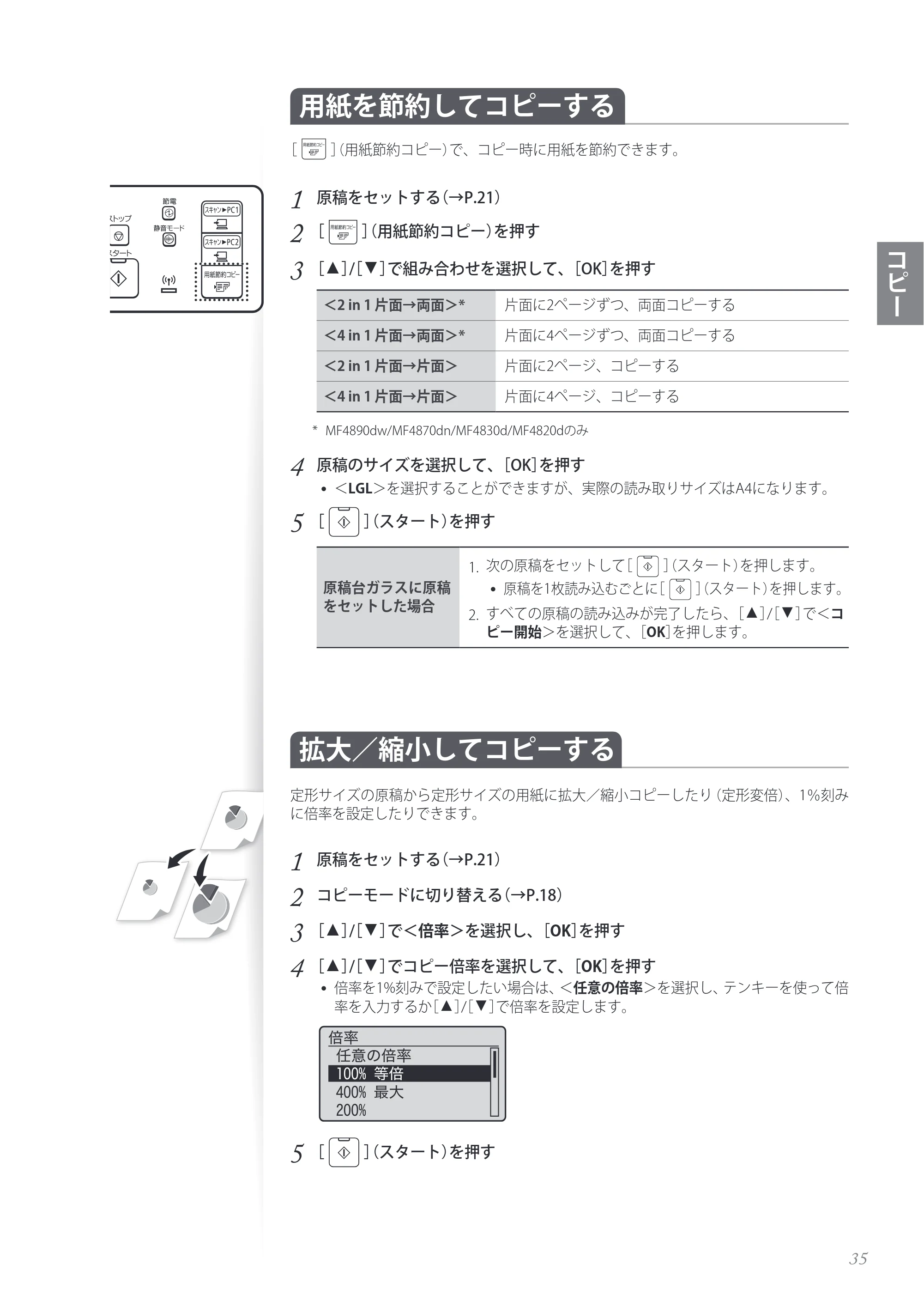 キヤノン MF4890dw/MF4870dn/MF4830d/MF4820d/MF4750 基本操作ガイド 2013年5月9日更新(PDF:35.3MB) — 原本ページ — 35ページ